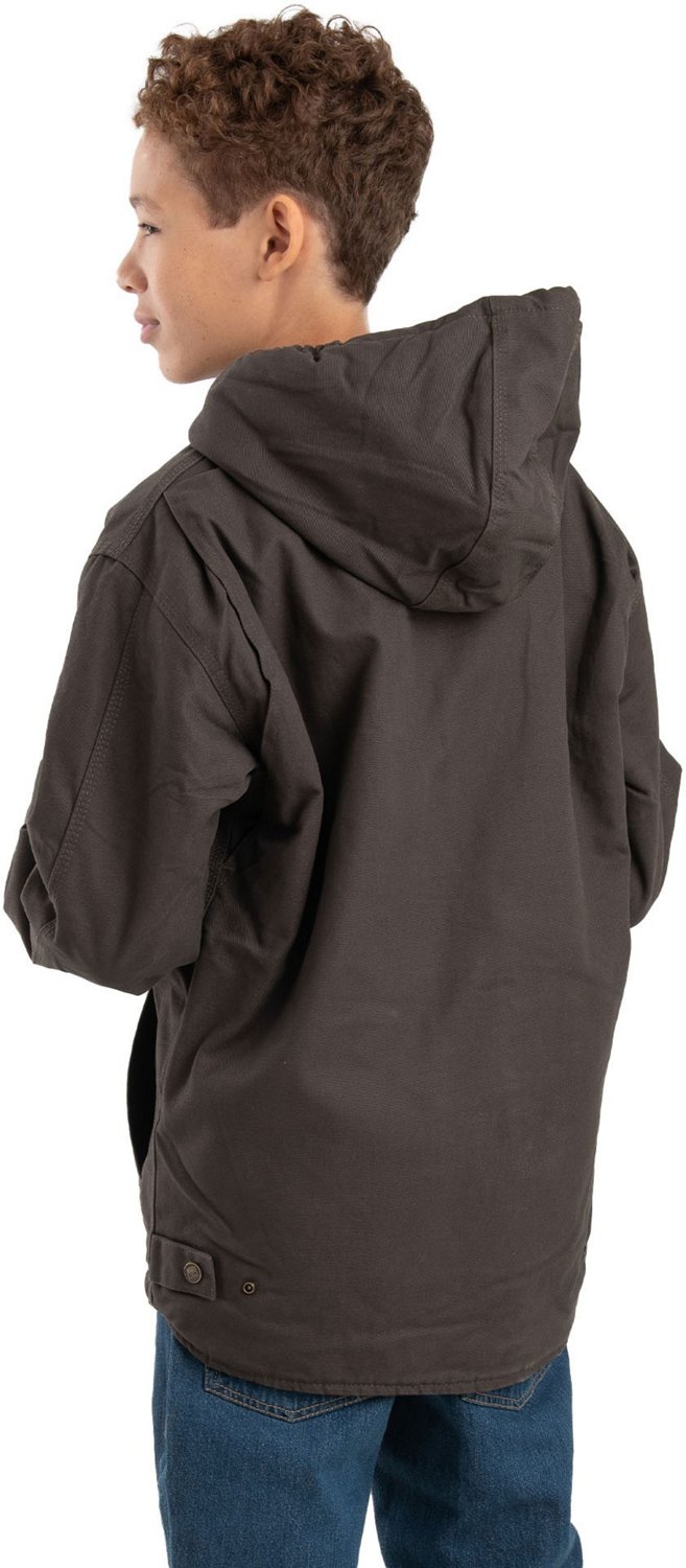 Berne Boys' Sherpa-Lined Softstone Duck Hooded Jacket - view number 2