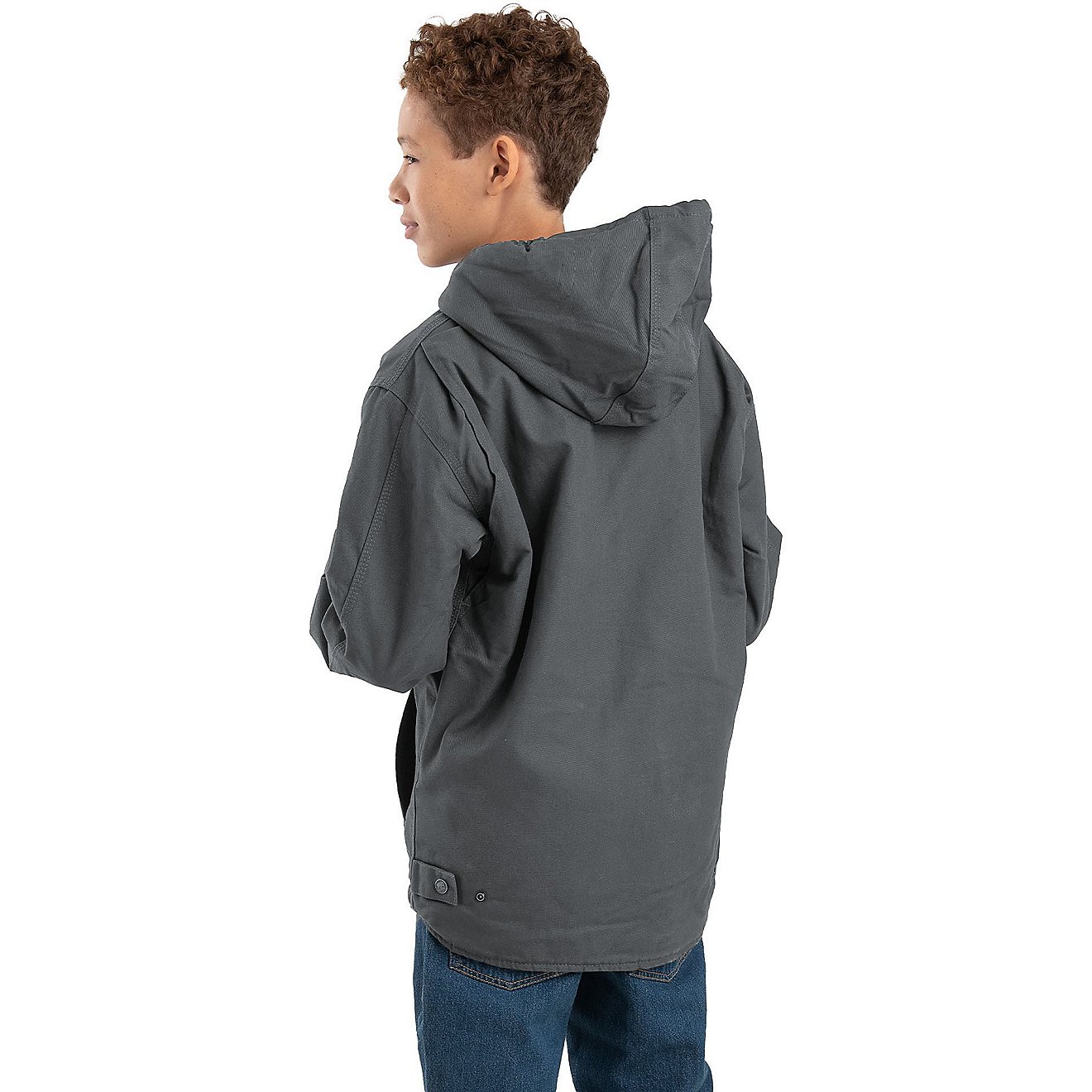 Berne Boys' Sherpa-Lined Softstone Duck Hooded Jacket                                                                            - view number 2