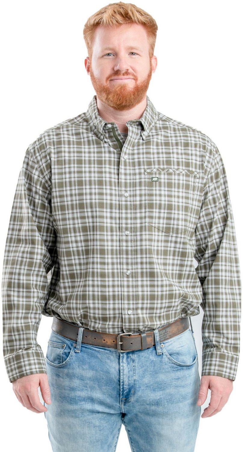 Berne Men's Foreman Flex Plaid Long Sleeve Button Down Shirt