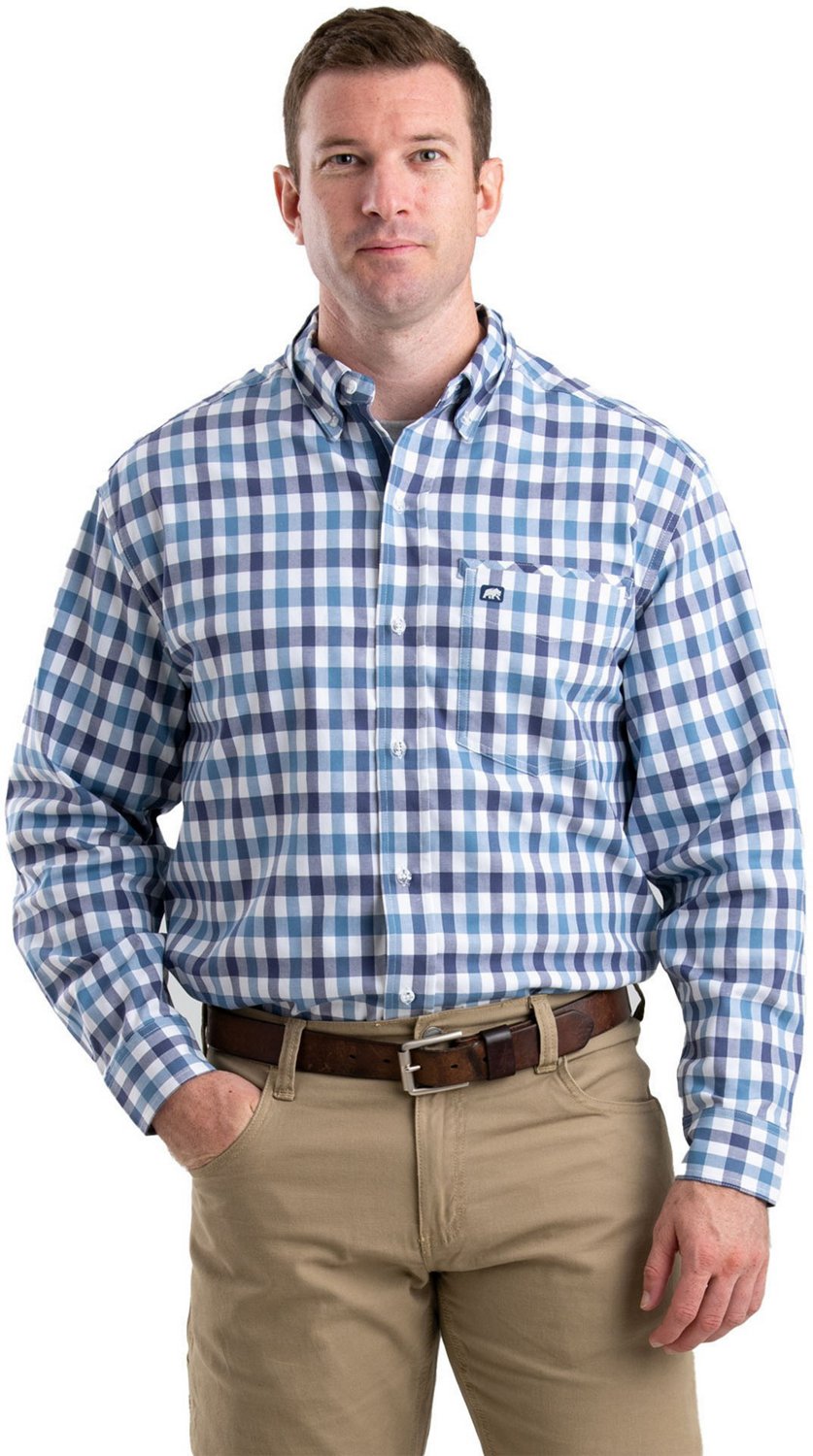 Berne Men's Foreman Flex Plaid Long Sleeve Button Down Shirt | Academy