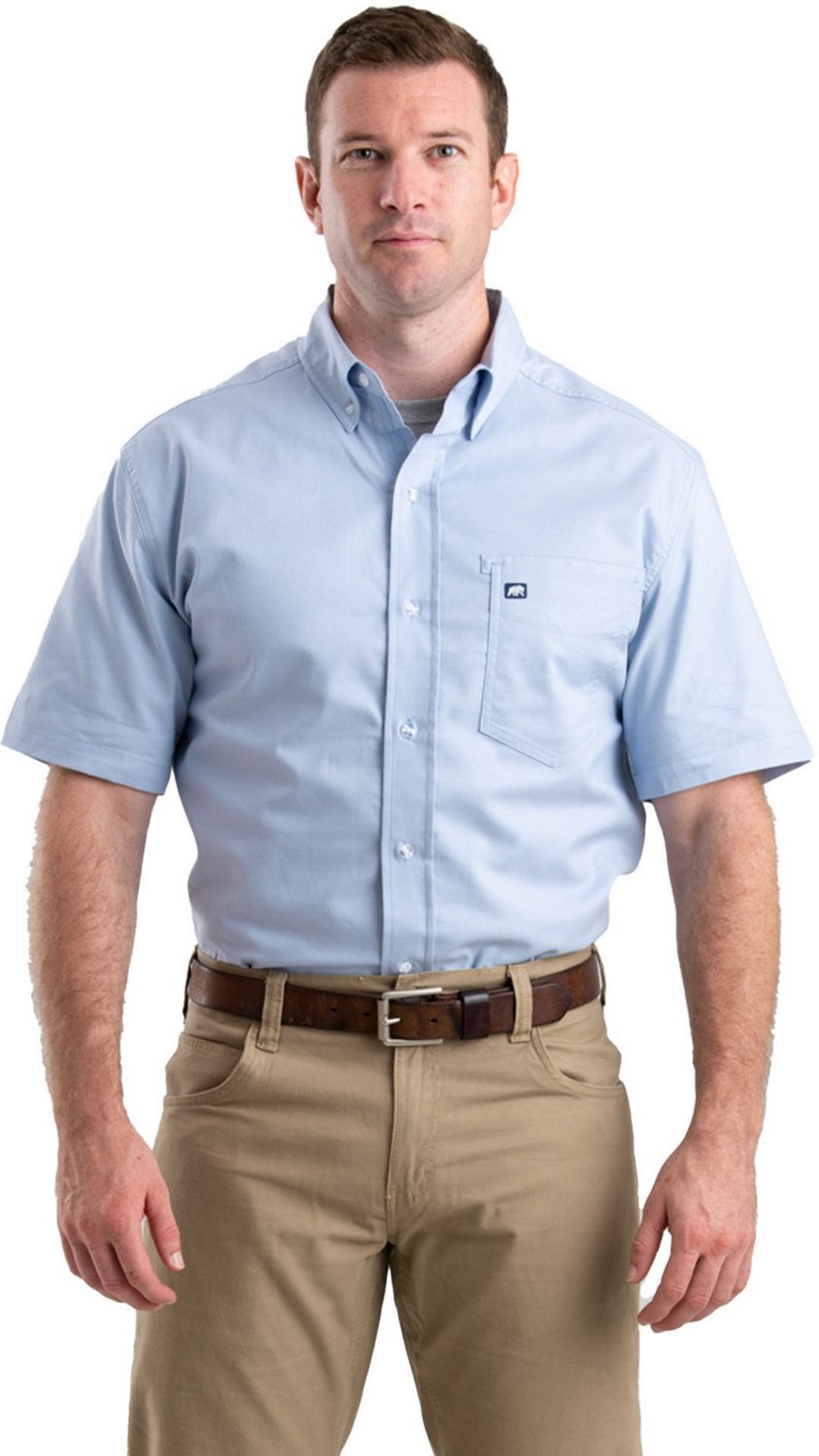 Berne Men's Foreman Flex Plaid Short Sleeve Button Down Shirt | Academy