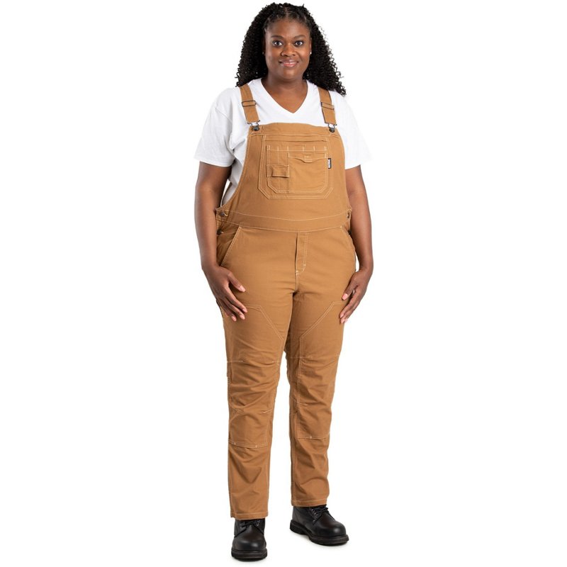 Berne Women's Softstone Duck Unlined Bib Overall Brown Duck, 3X-Large - Apparel , Women's Outerwear at Academy Sports