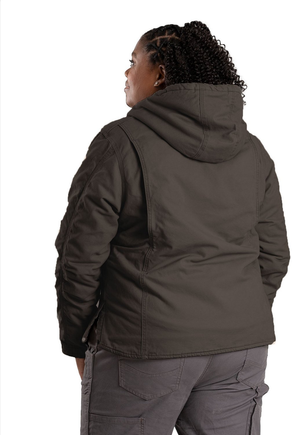 Berne Women's Sherpa-Lined Softstone Duck Hooded Jacket - view number 2