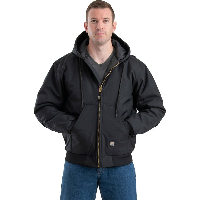 Berne Men's Icecap Insulated Hooded Jacket Black, Large - Men's Work Jackets at Academy Sports