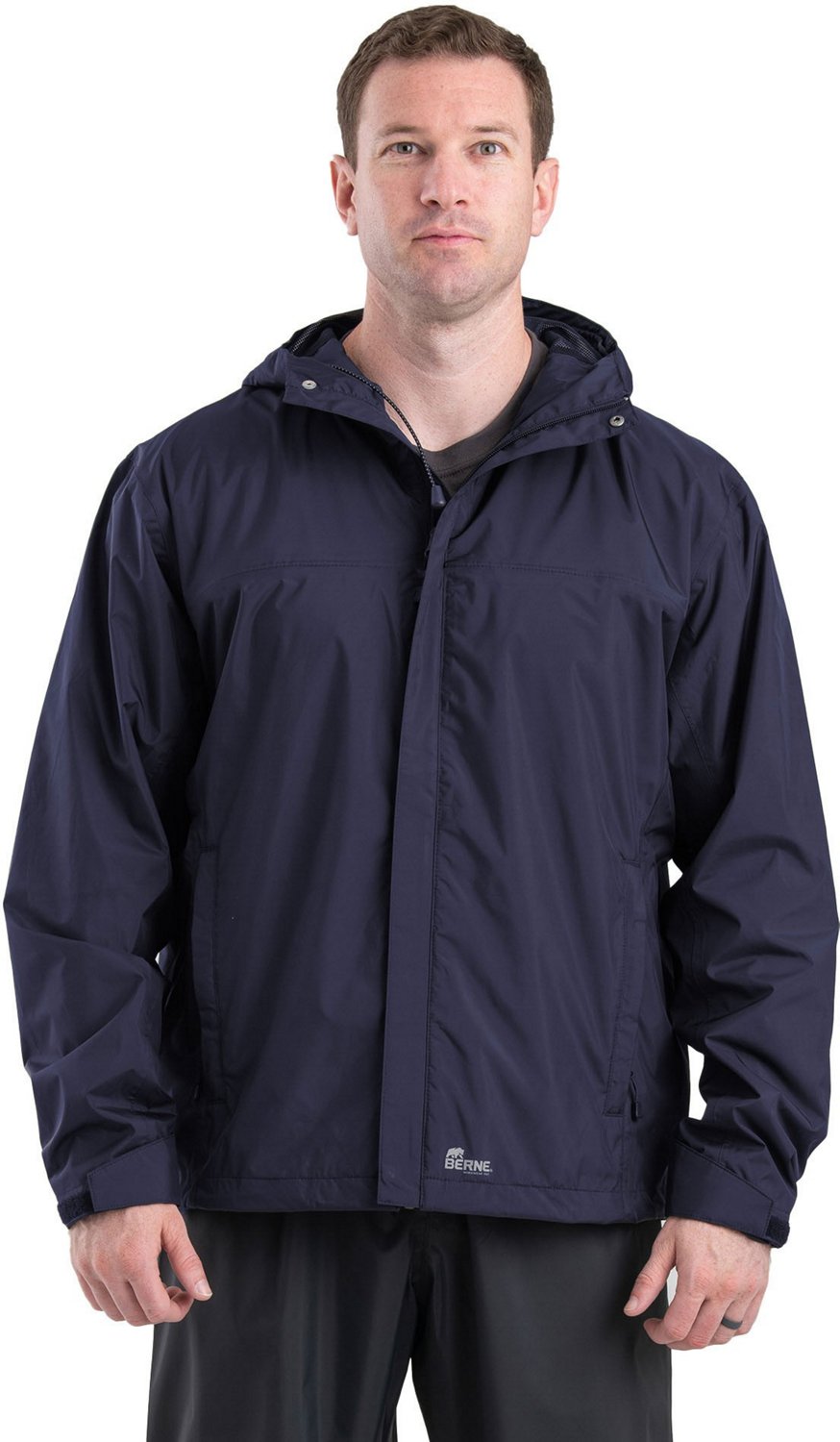 Berne Men's Coastline Lightweight Hooded Rain Jacket | Academy