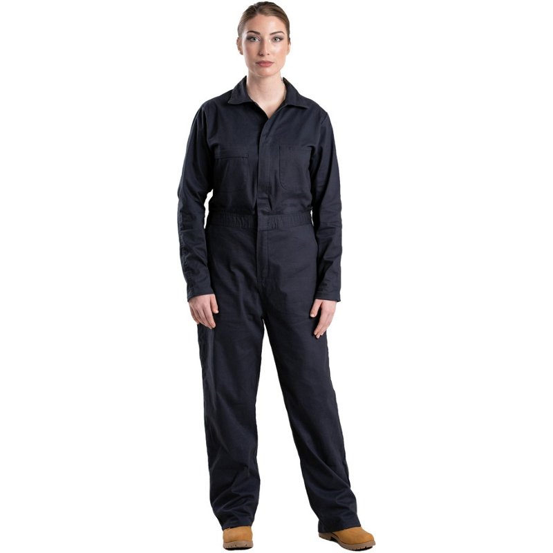 Berne Women's Highland Flex Cotton Unlined Coverall Navy Blue, X-Large Tall - Apparel , Women's Outerwear at Academy Sports