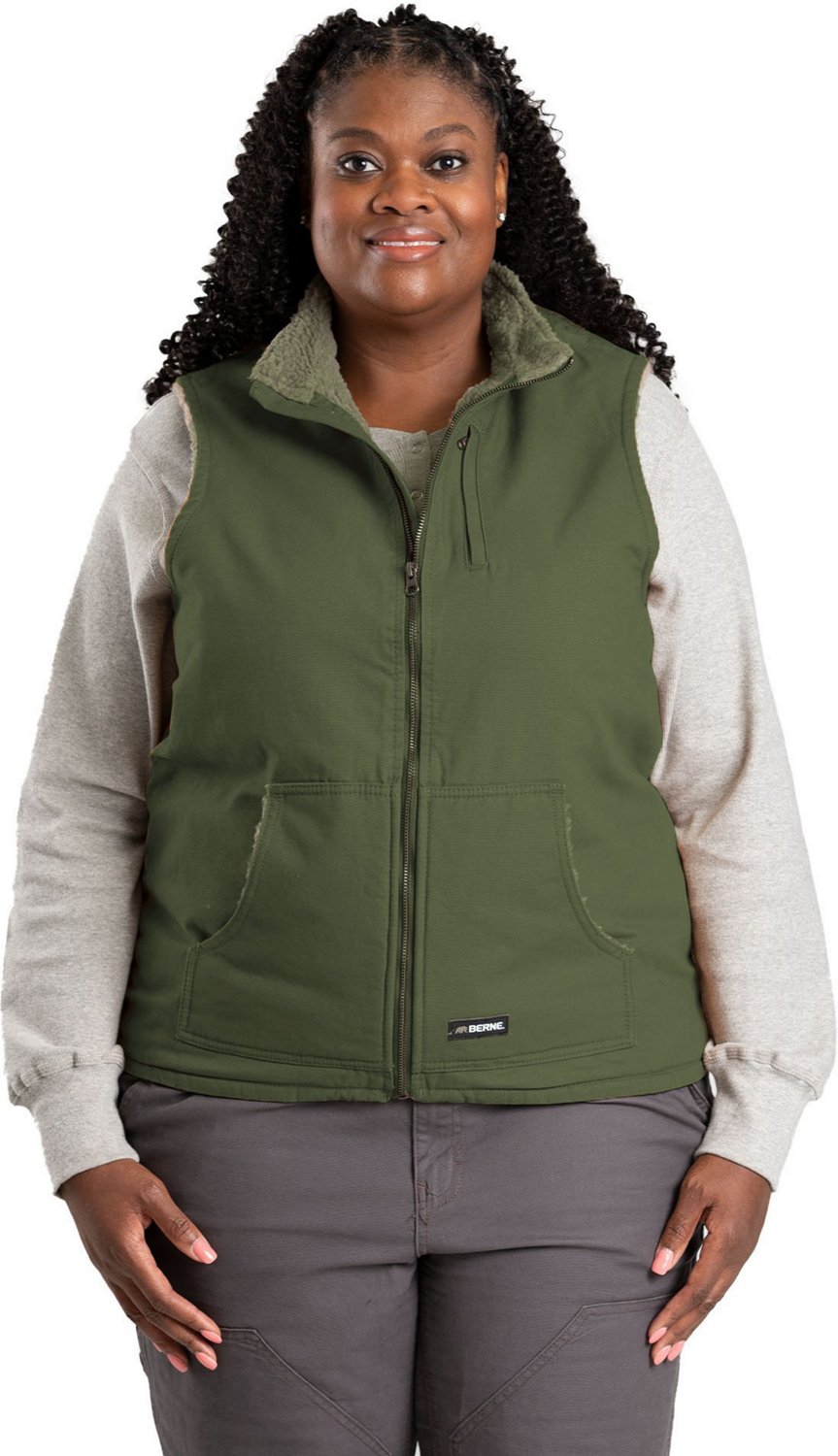 Berne Women's Sherpa-Lined Softstone Duck Vest | Academy