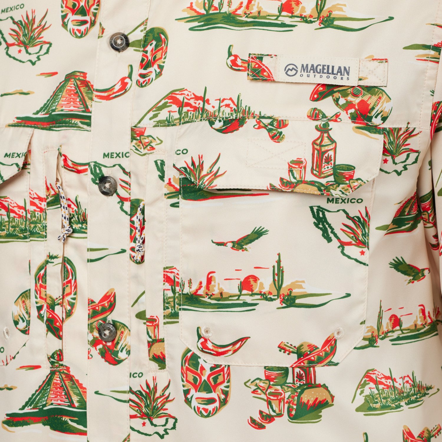 Magellan Outdoors Men's Mexico Print Fishing Shirt - view number 3