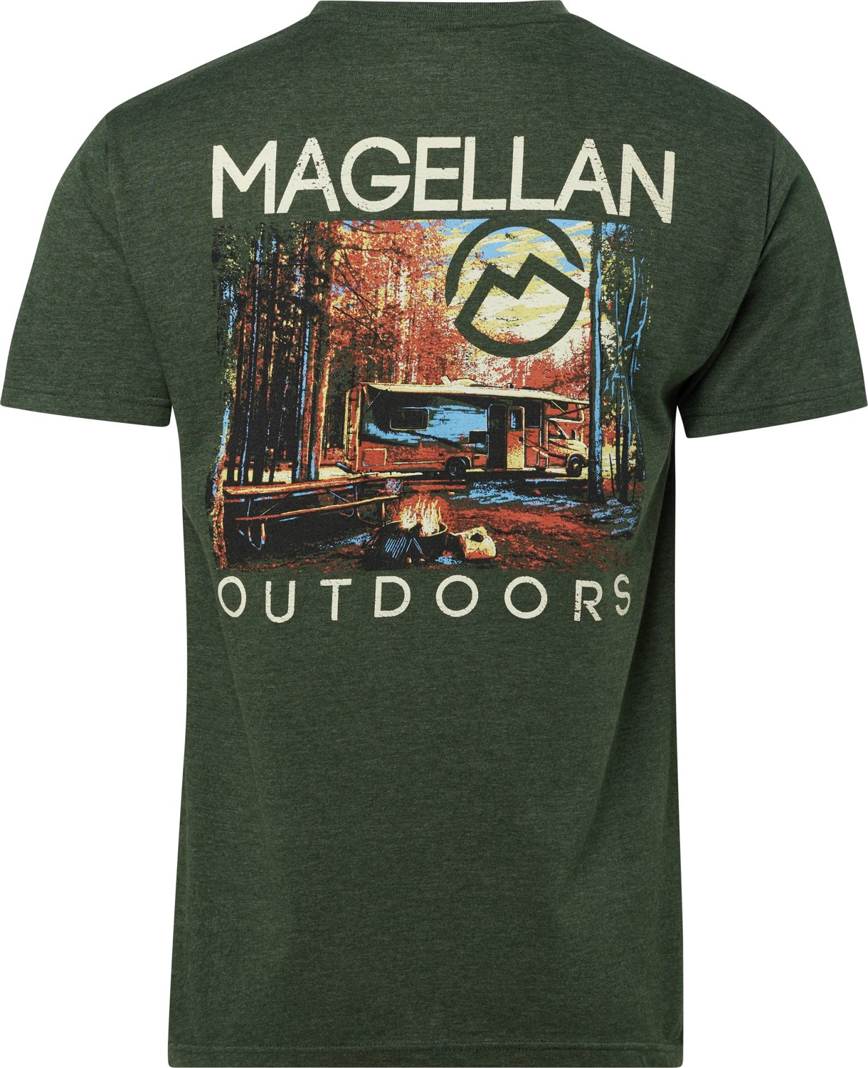 Magellan Outdoors T-Shirt Mens M Gray Fishing Lab Camp Theme Medium