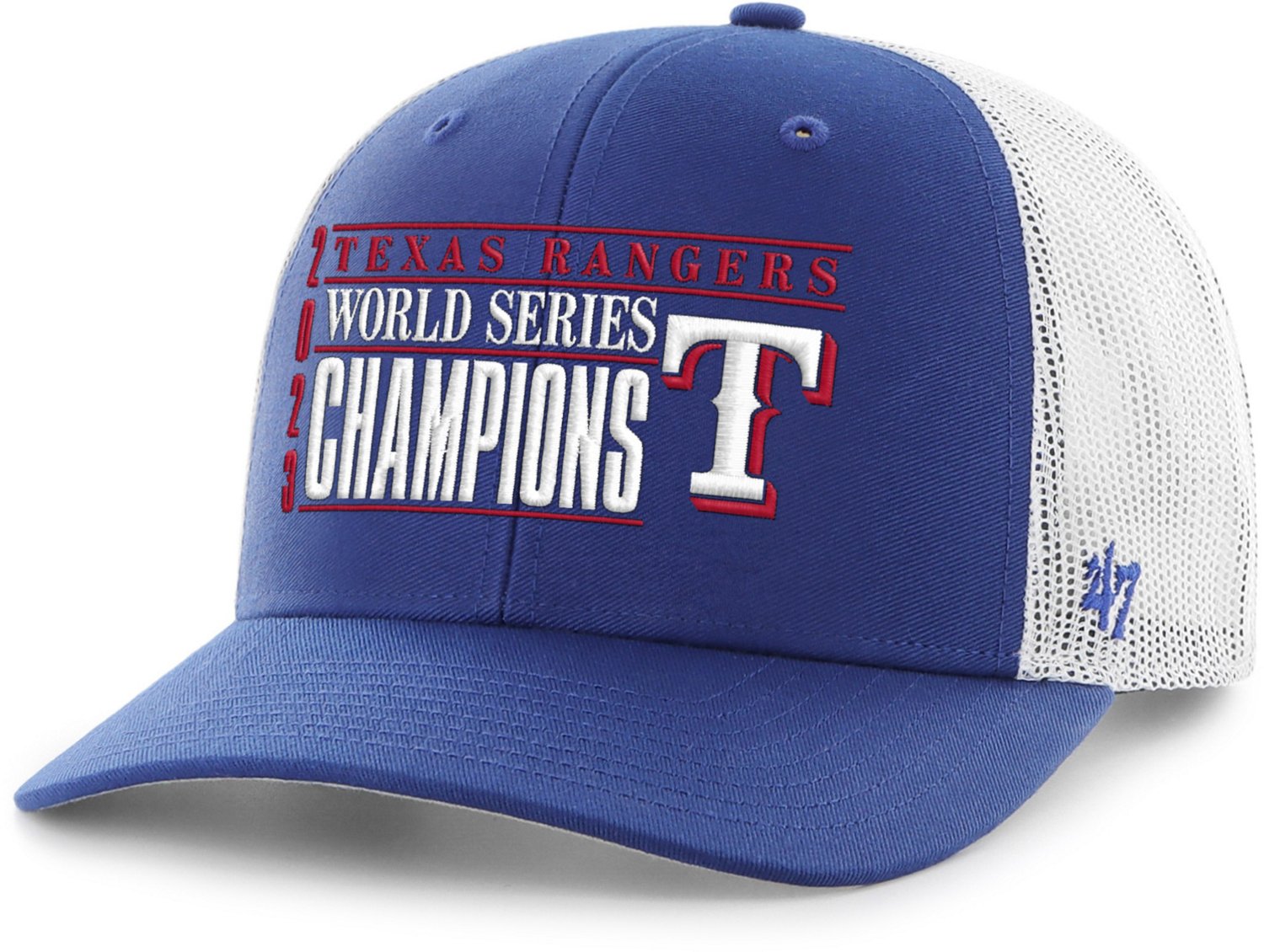 '47 Rangers 2023 World Series Champs Trucker Cap Academy