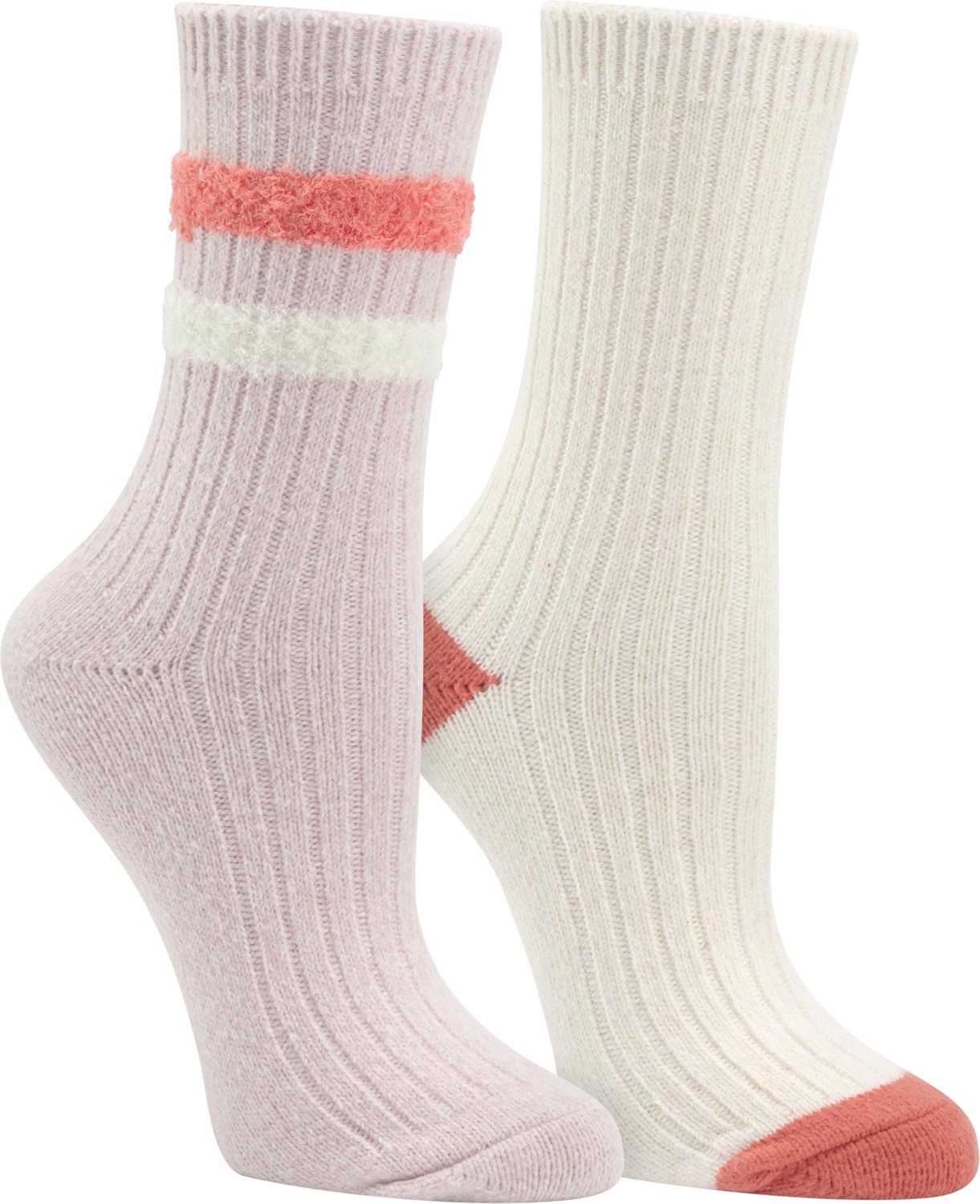 Magellan Outdoors Women's Varsity Stripe Lounge Crew Socks 2 Pack