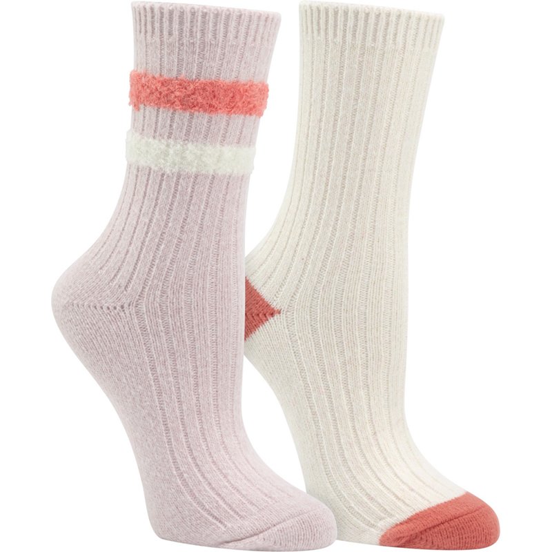 Magellan Outdoors Women's Varsity Stripe Lounge Crew Socks 2 Pack Light Pink, Medium - Western And Thermal Socks at Academy Sports