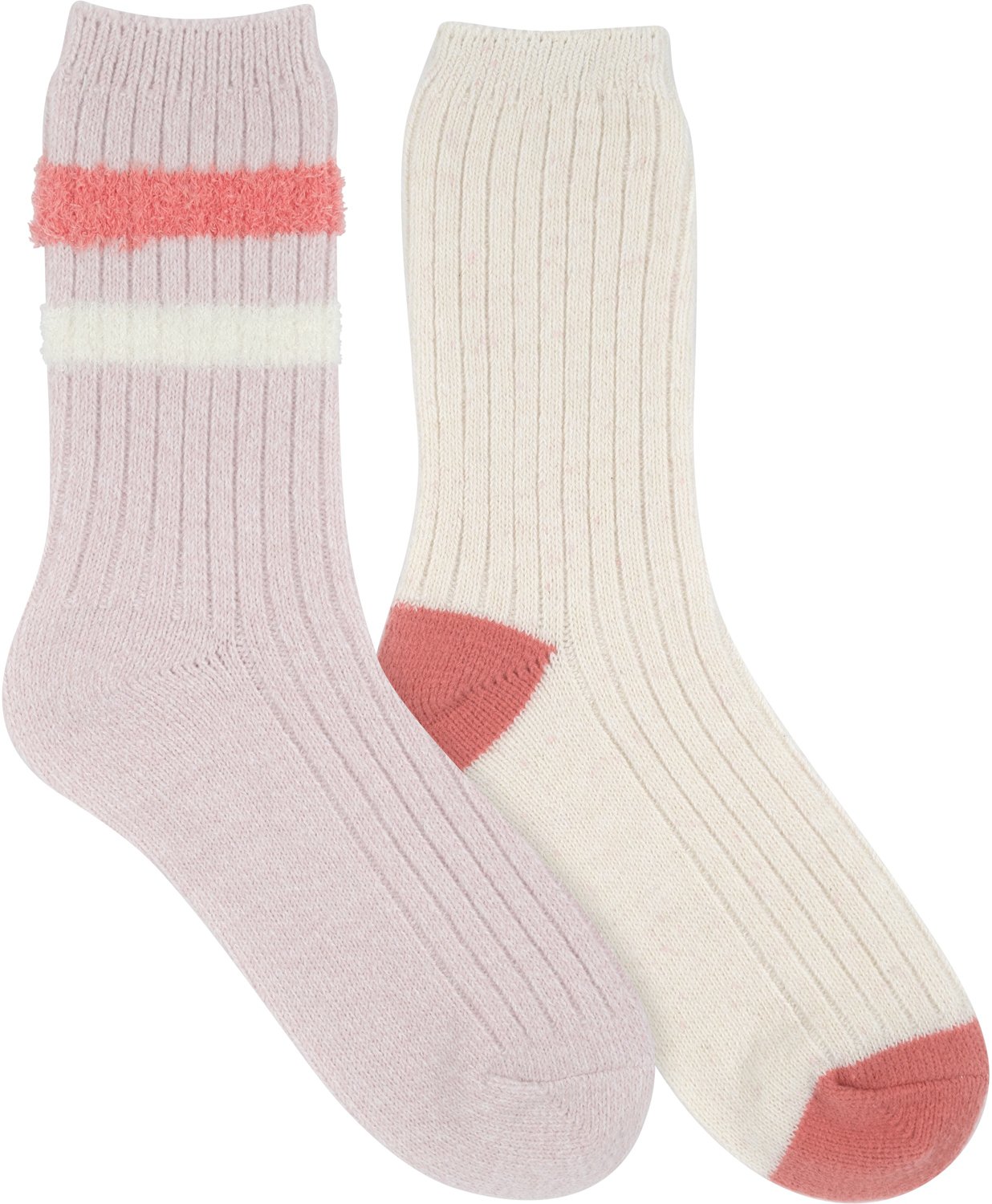 Magellan Outdoors Women's Varsity Stripe Lounge Crew Socks 2 Pack                                                                - view number 2