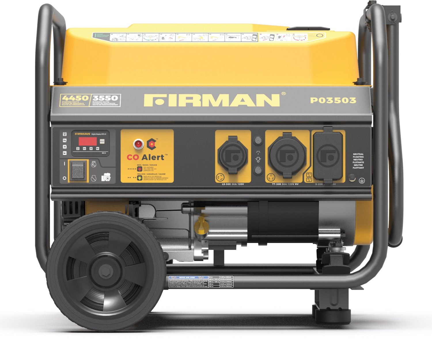 Firman 4,450 W Portable Gas Generator with Recoil Start and CO Alert                                                             - view number 2