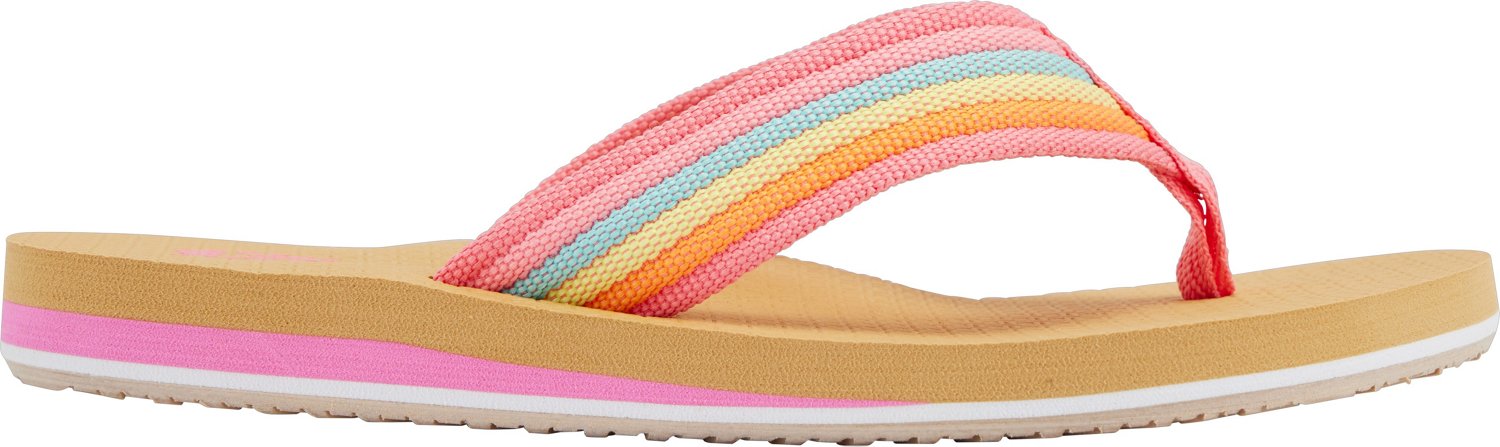 O'Rageous Girls' Bright Stripe Flip Flops