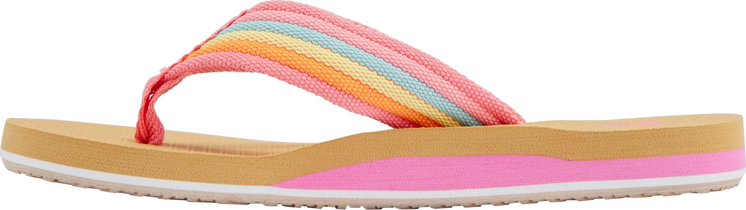 O'Rageous Girls' Bright Stripe Flip Flops                                                                                        - view number 2