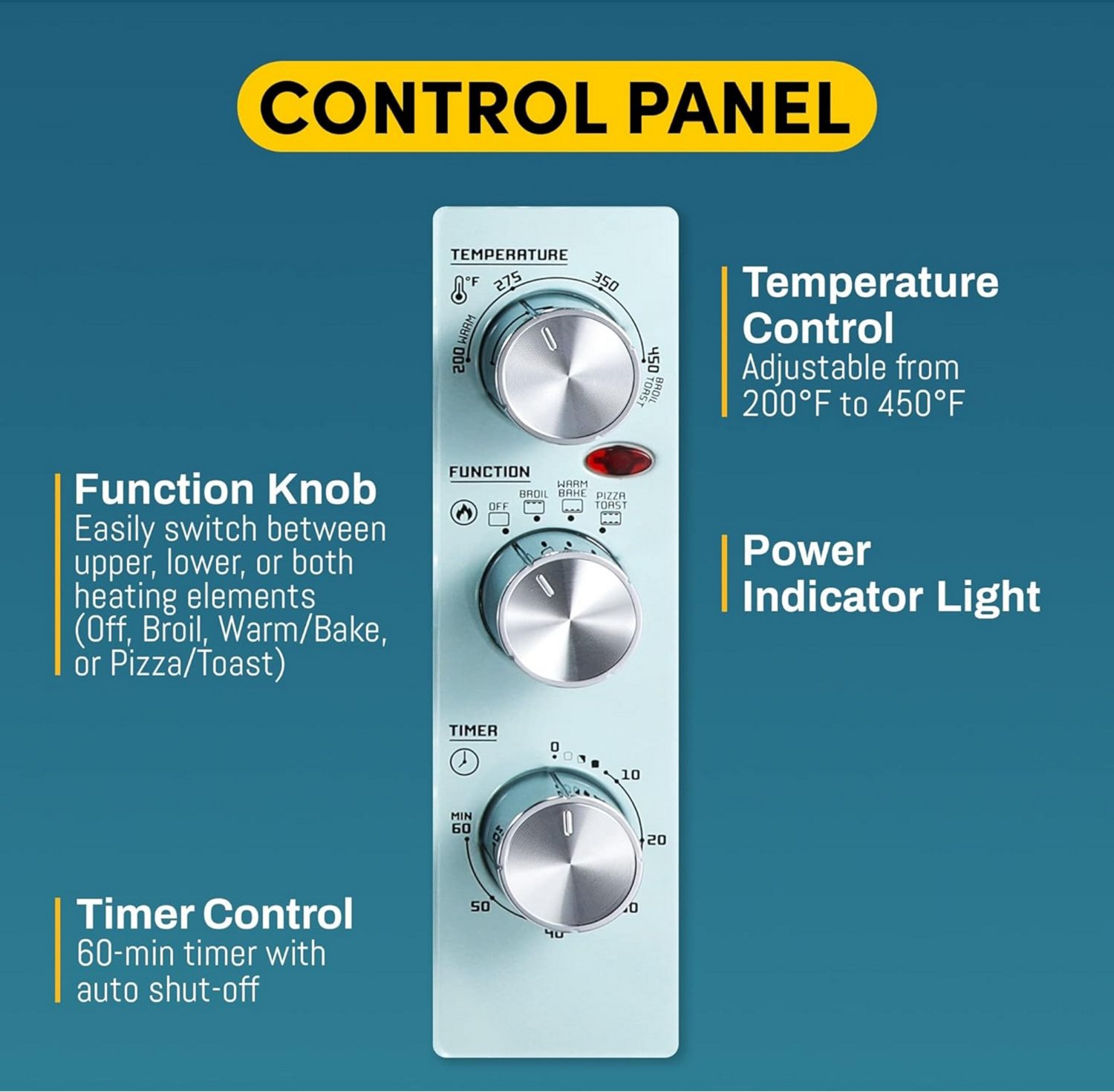 Elite Gourmet Americana Retro 8-Slice Toaster Oven - view number 6