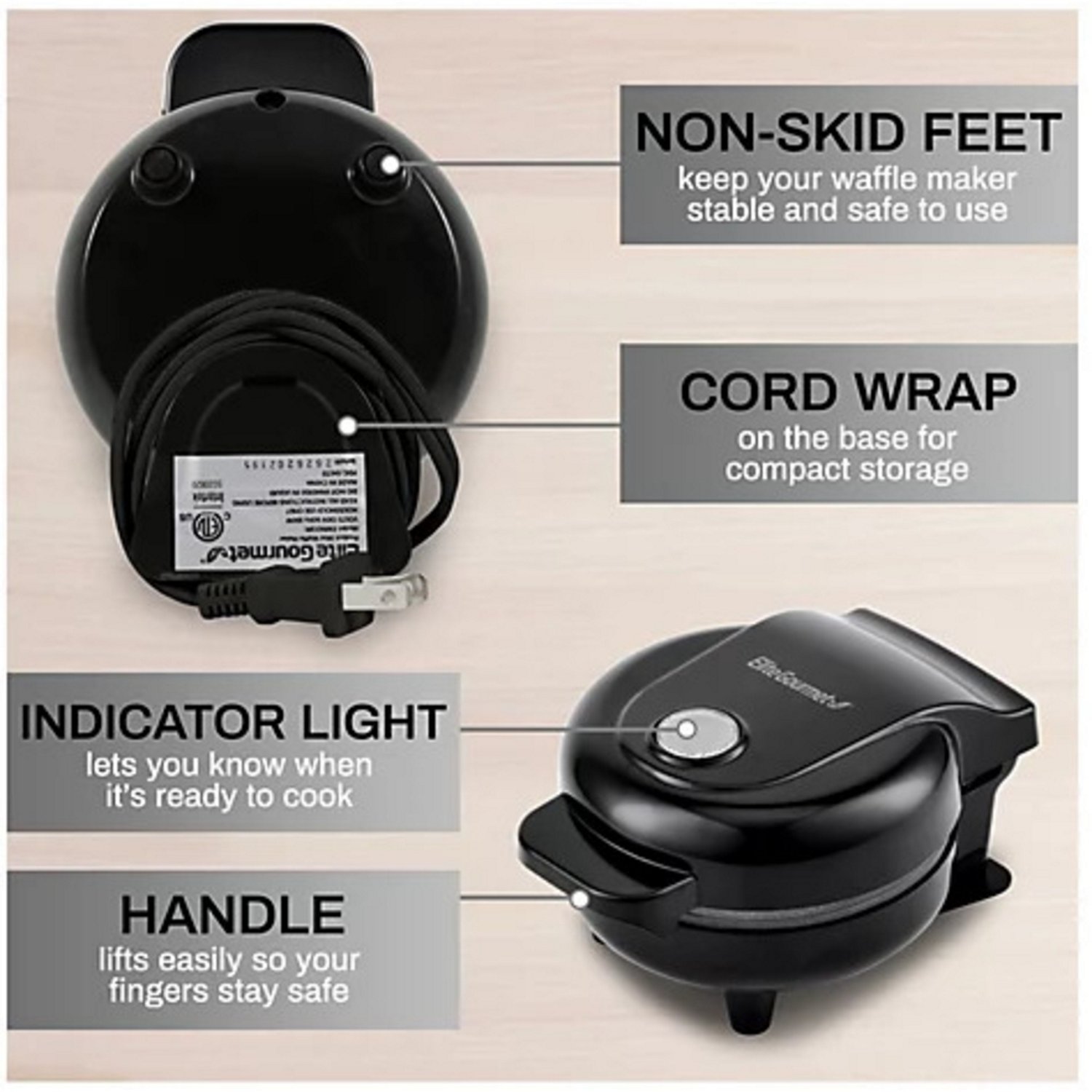 Elite Gourmet Mini Waffle Maker - view number 7