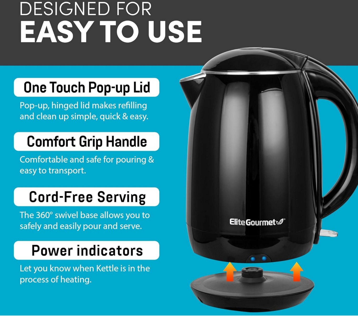 Elite Gourmet 1.8 L Cool-Touch Electric Kettle - view number 2