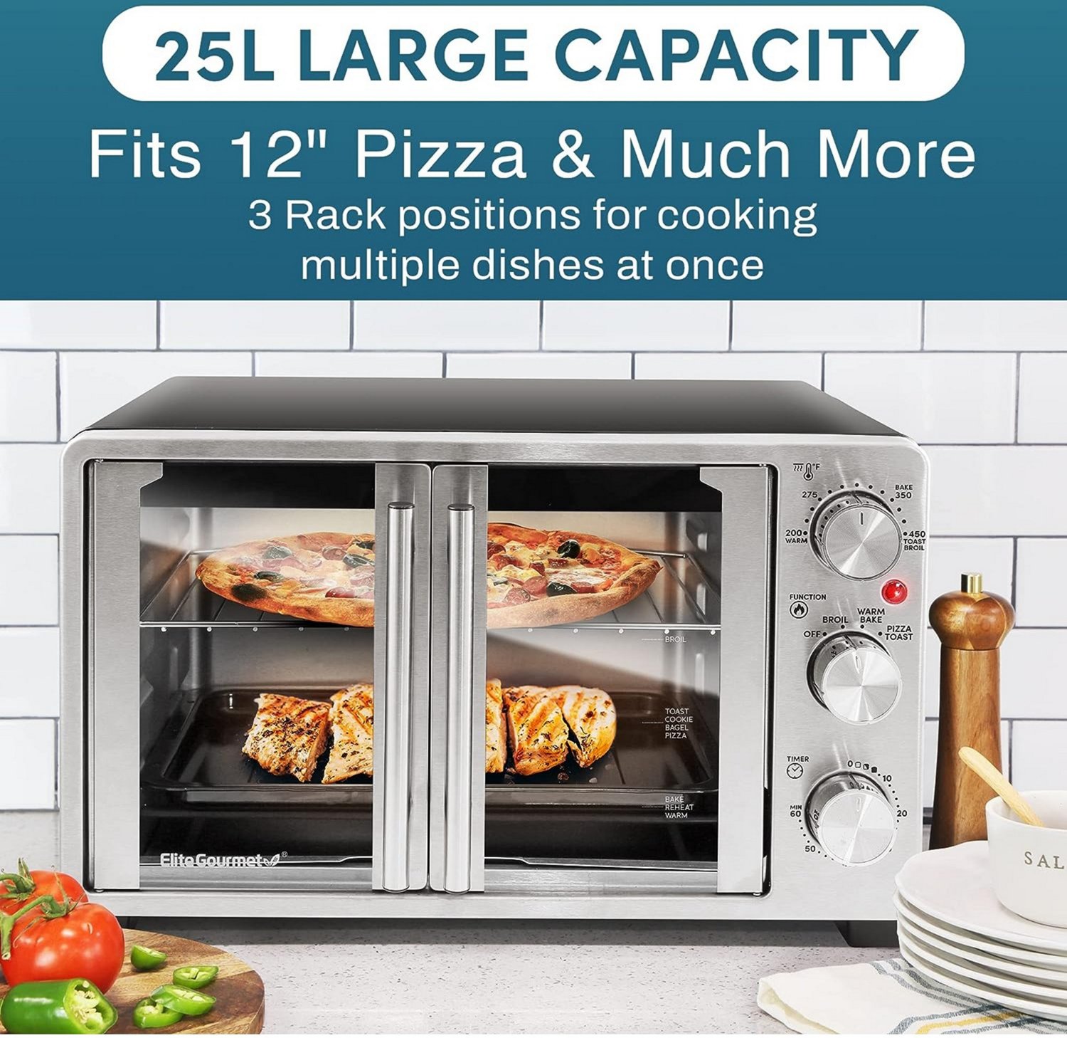 Elite Gourmet Double French Door Toaster Oven                                                                                    - view number 7