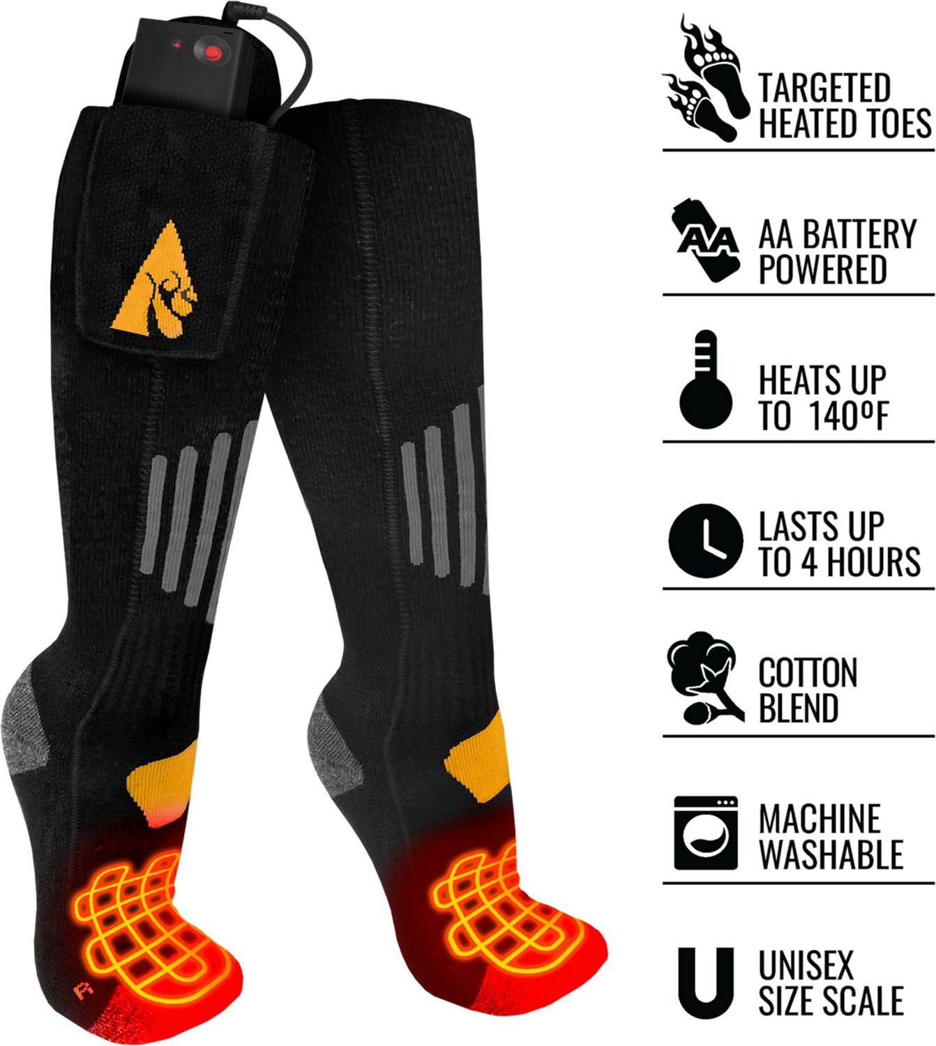 ActionHeat Cotton AA Battery Heated Socks | Academy