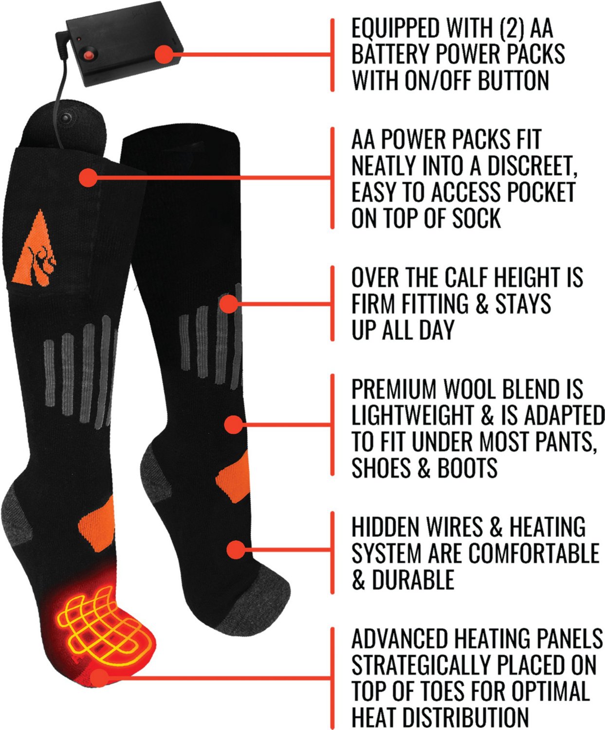 ActionHeat Wool AA Battery Heated Socks - view number 7