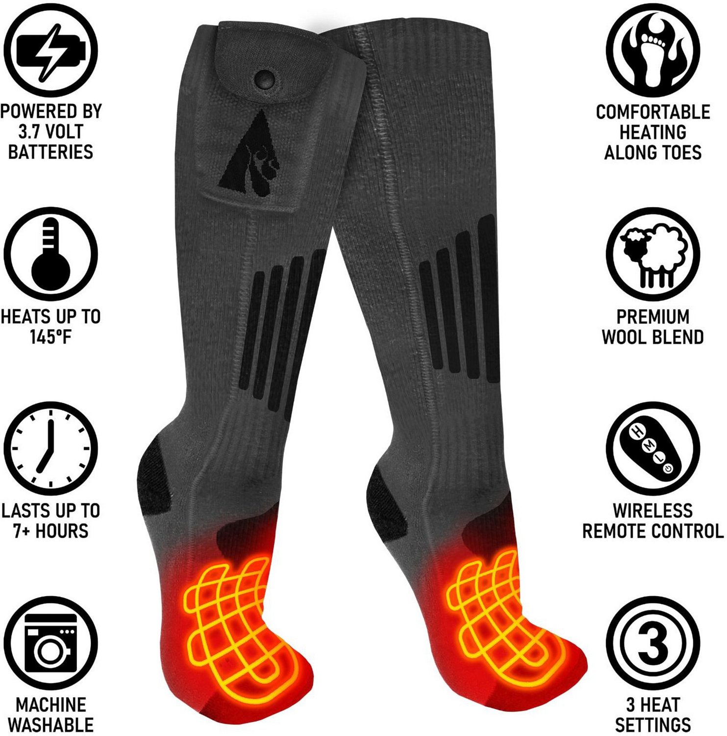 ActionHeat Wool 3.7V Rechargeable Heated Socks - view number 5