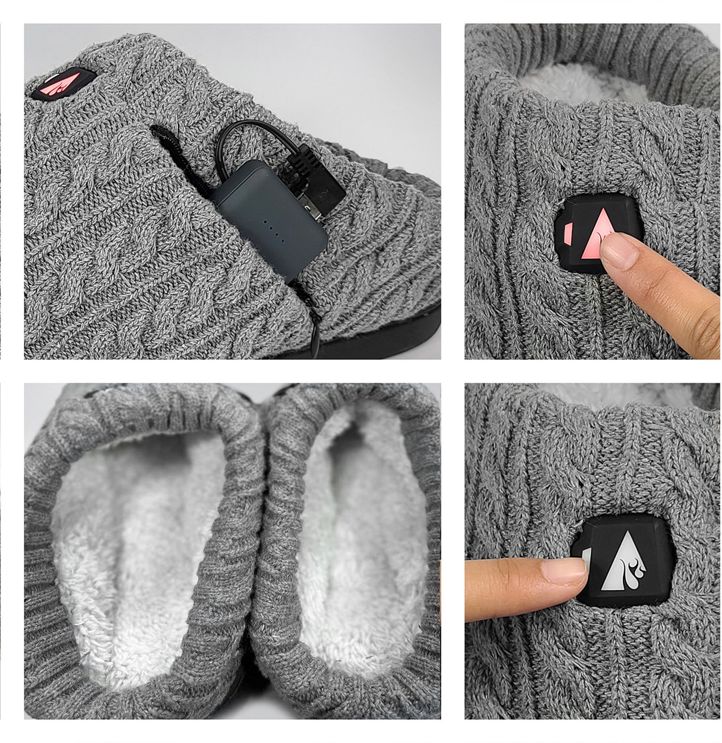 ActionHeat Adults' 5 Volt Battery-Heated Cable Knit Slippers - view number 4