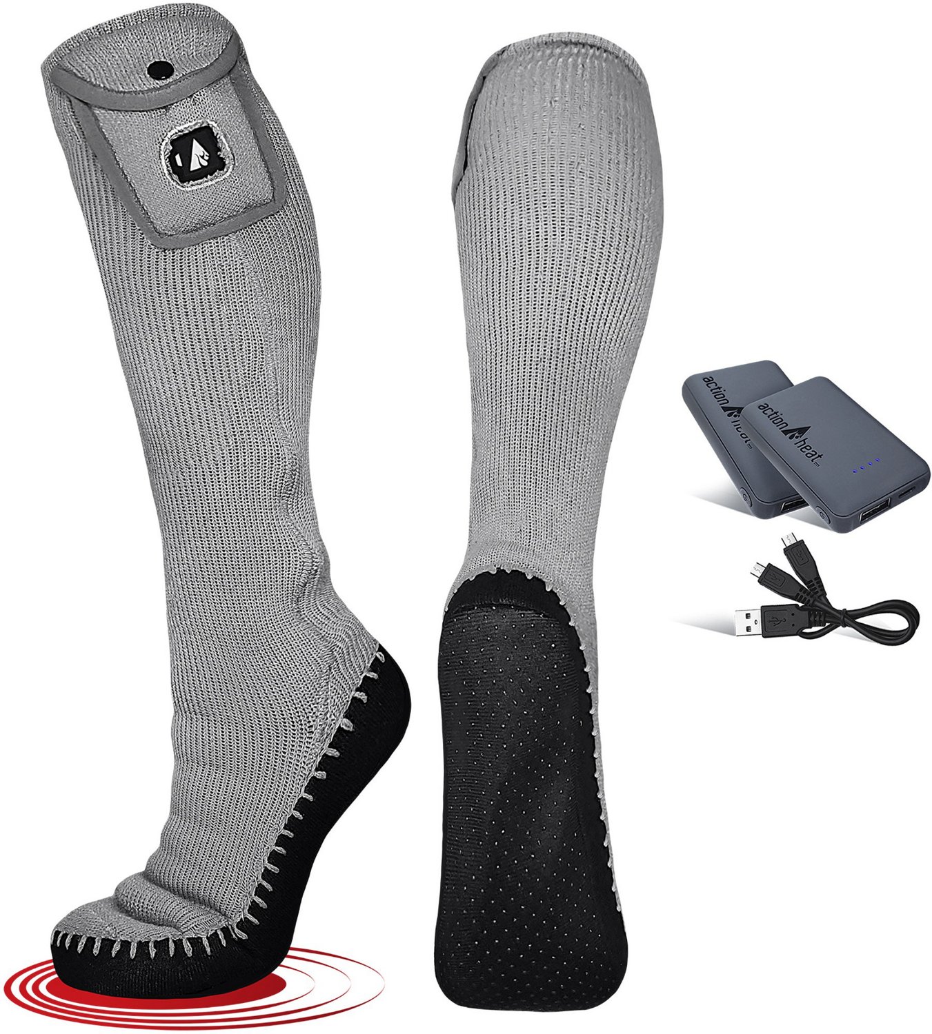 ActionHeat Adults' 5 Volt Battery-Heated House Slipper Socks - view number 3