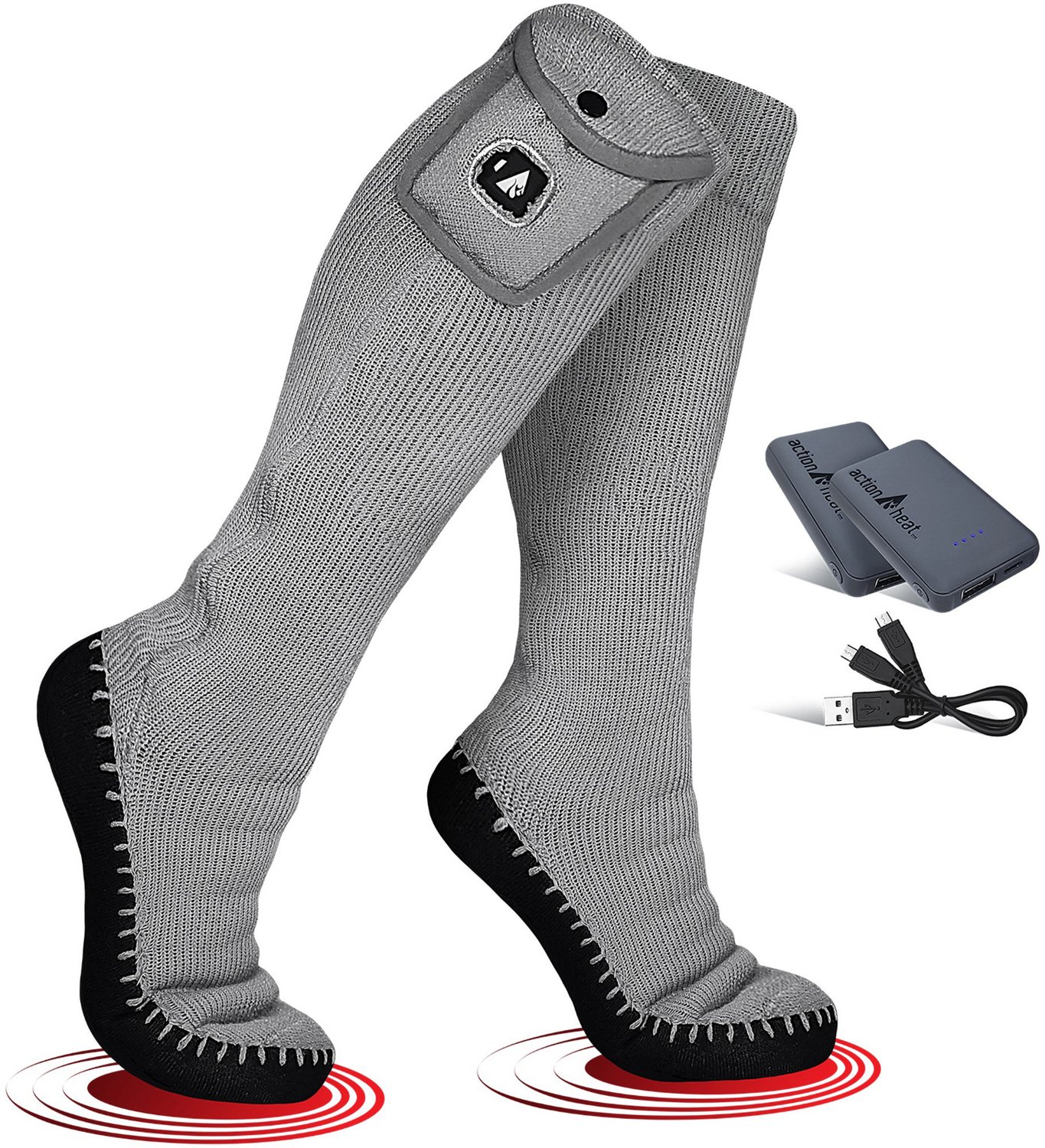 ActionHeat Adults' 5 Volt Battery-Heated House Slipper Socks - view number 4