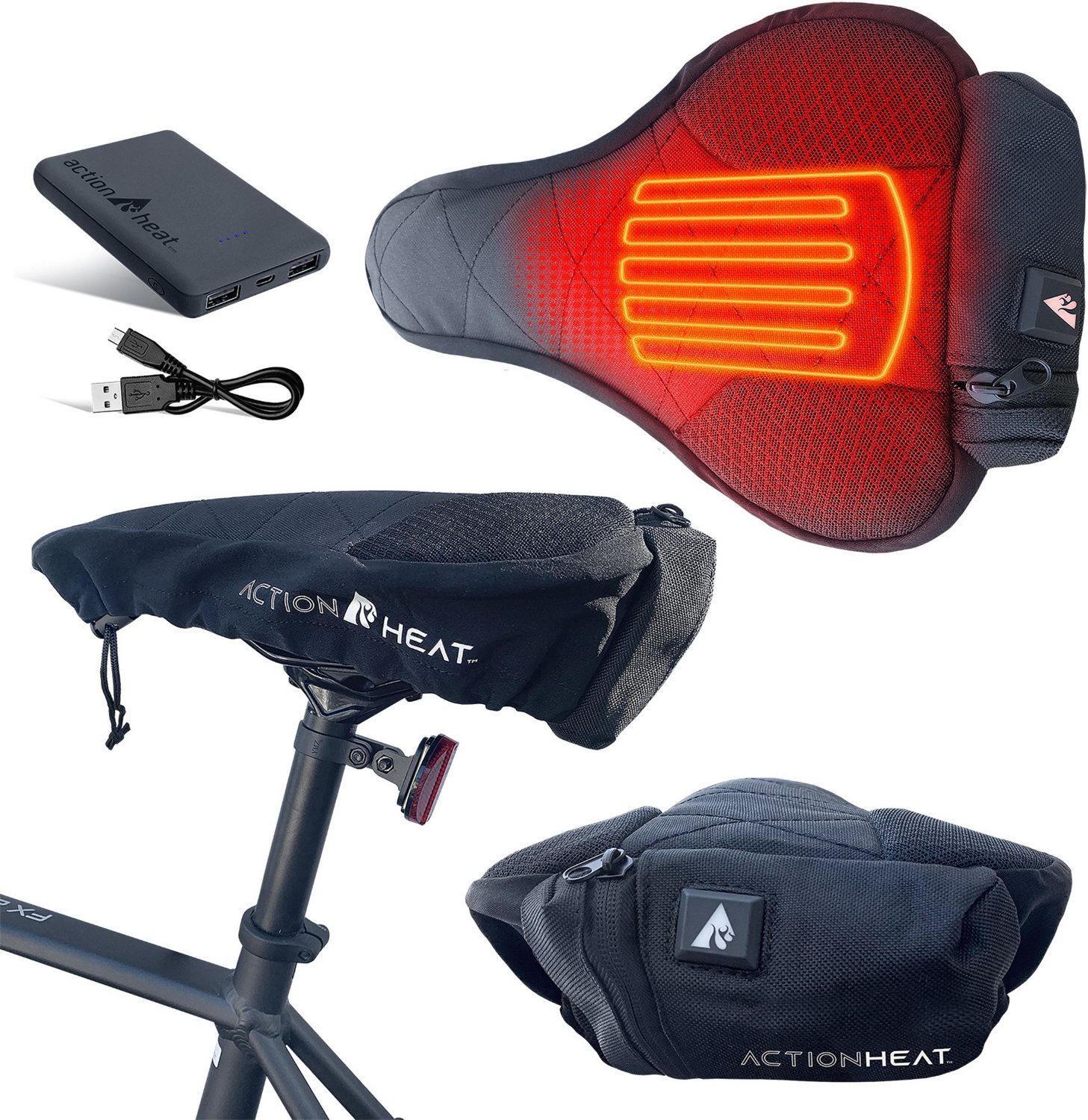 Heated deals bike seat