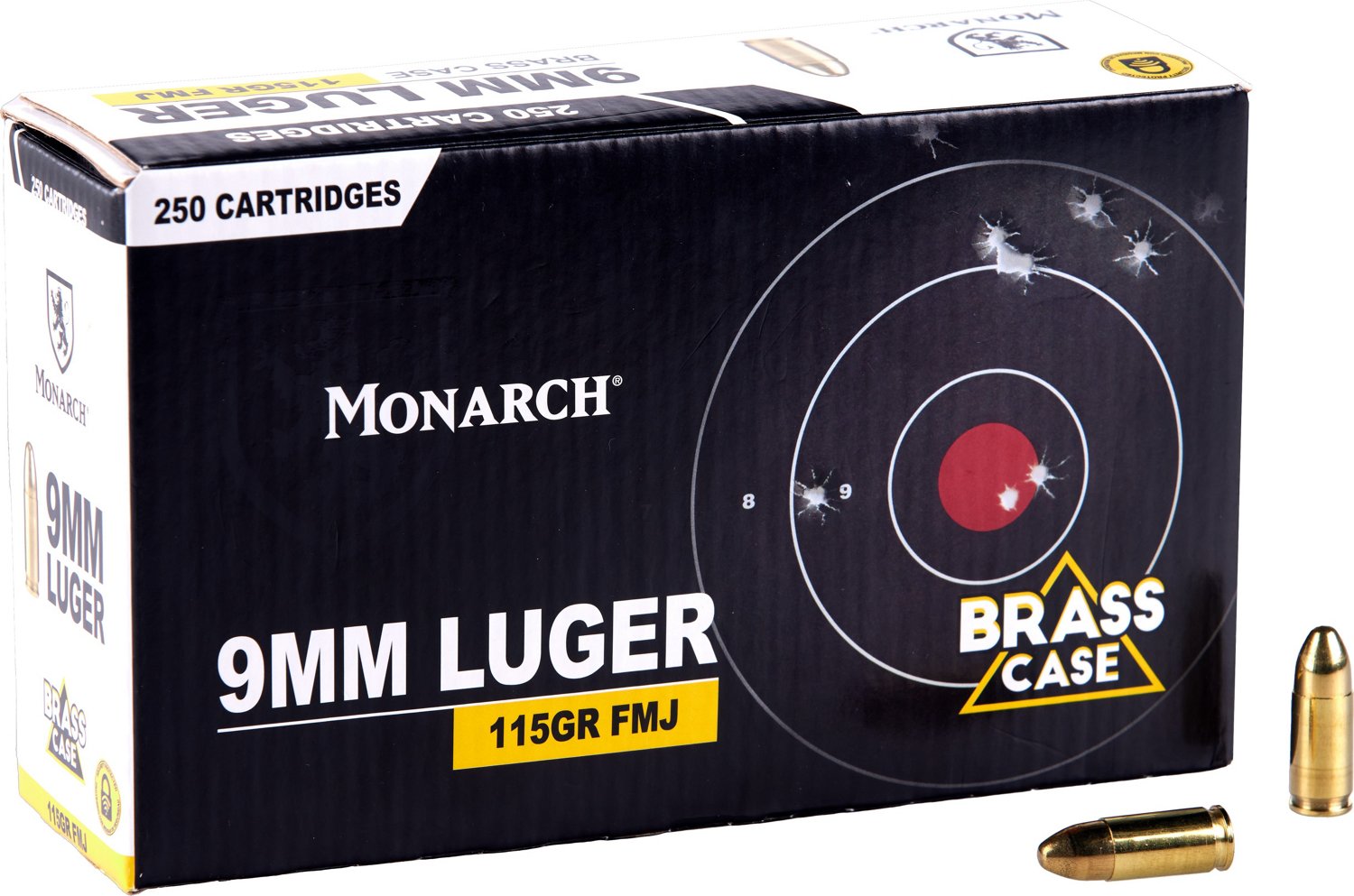 Monarch 9mm Luger 115-Grain FMJ Centerfire Brass Ammunition - 250 ...