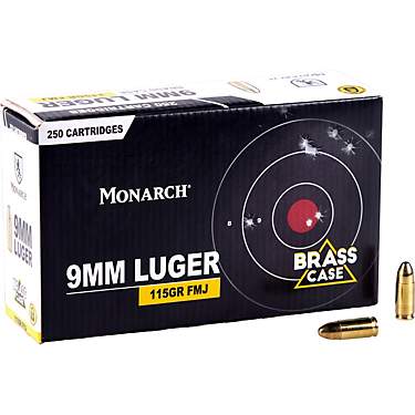 Monarch 9mm Luger 115-Grain FMJ Centerfire Ammunition - 250 Rounds                                                              