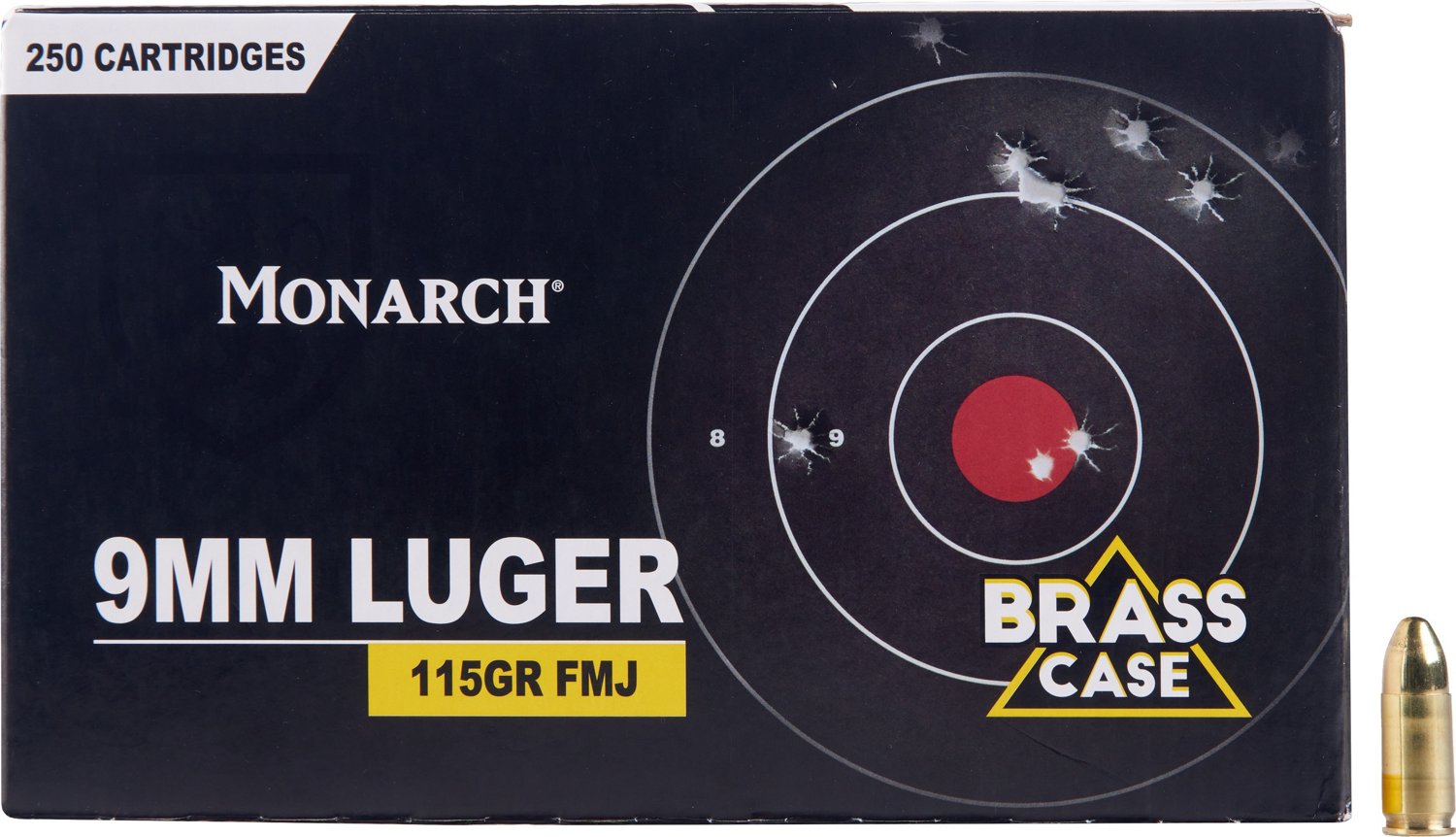Monarch 9mm Luger 115-Grain FMJ Centerfire Ammunition - 250 Rounds                                                               - view number 2