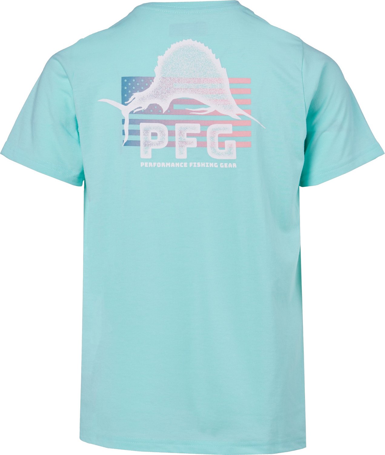 Academy Sports + Outdoors Columbia Sportswear Boys' PFG Flag Jumper Salt T- shirt