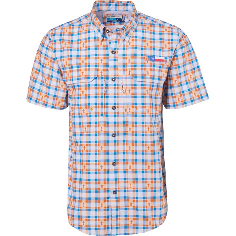 Magellan Men's Howdy Houston Livestock Show and Rodeo Plaid Short Sleeve Shirt
