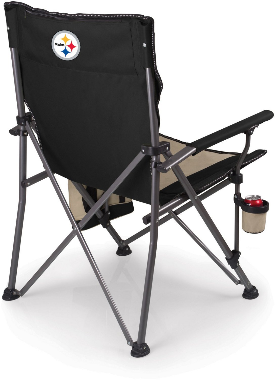 Picnic Time Pittsburgh Steelers Logo Big Bear XXL Camp Chair with Cooler