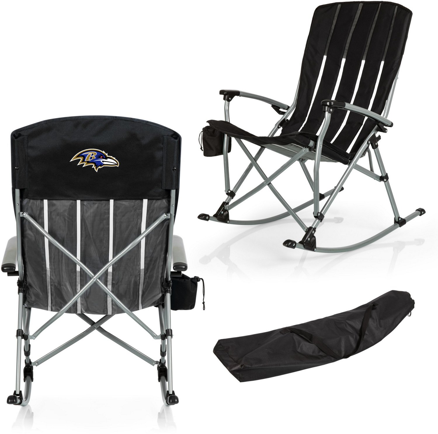 Picnic Time Baltimore Ravens Outdoor Rocking Camp Chair - view number 3