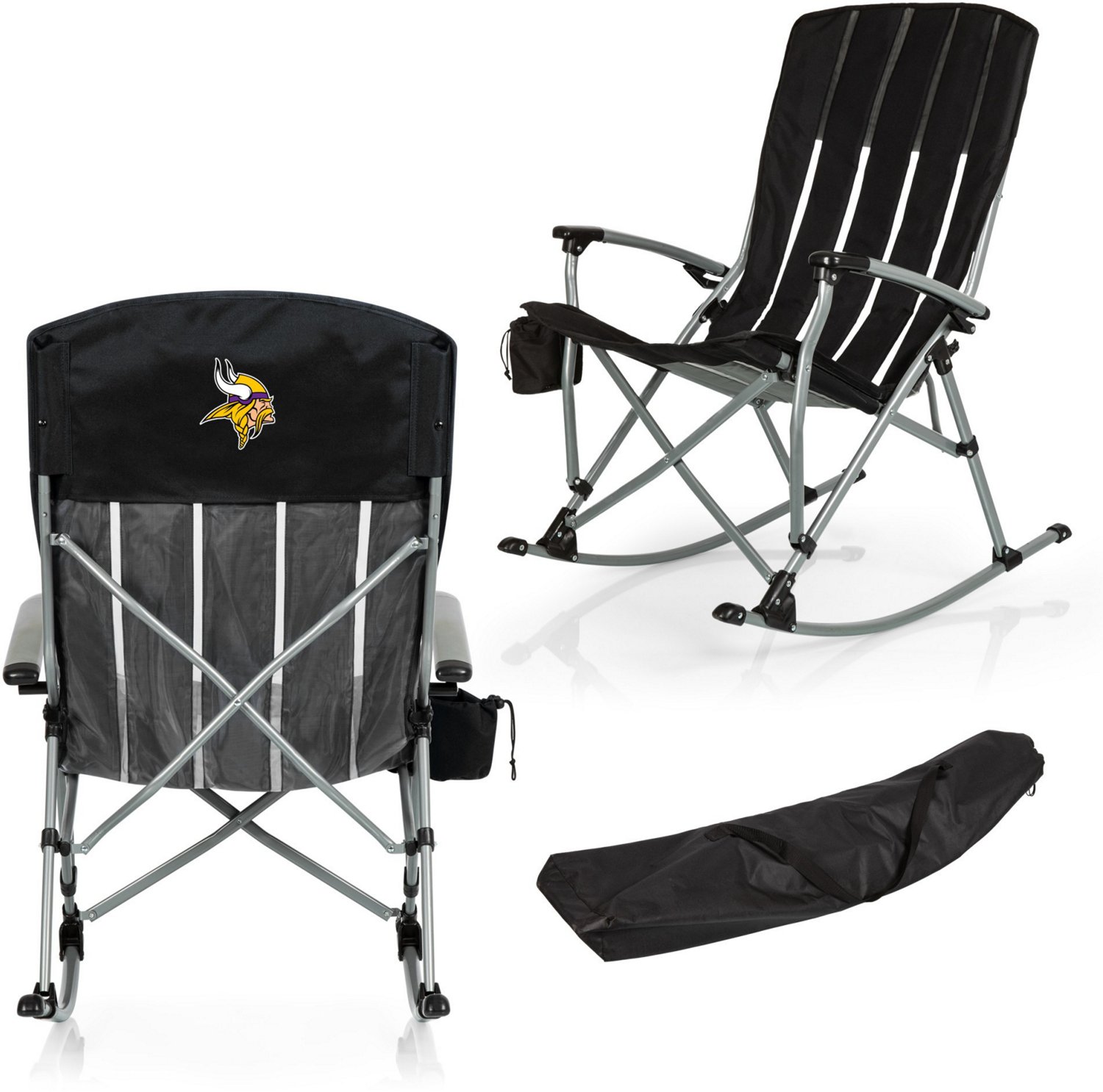 Picnic Time Minnesota Vikings Outdoor Rocking Camp Chair