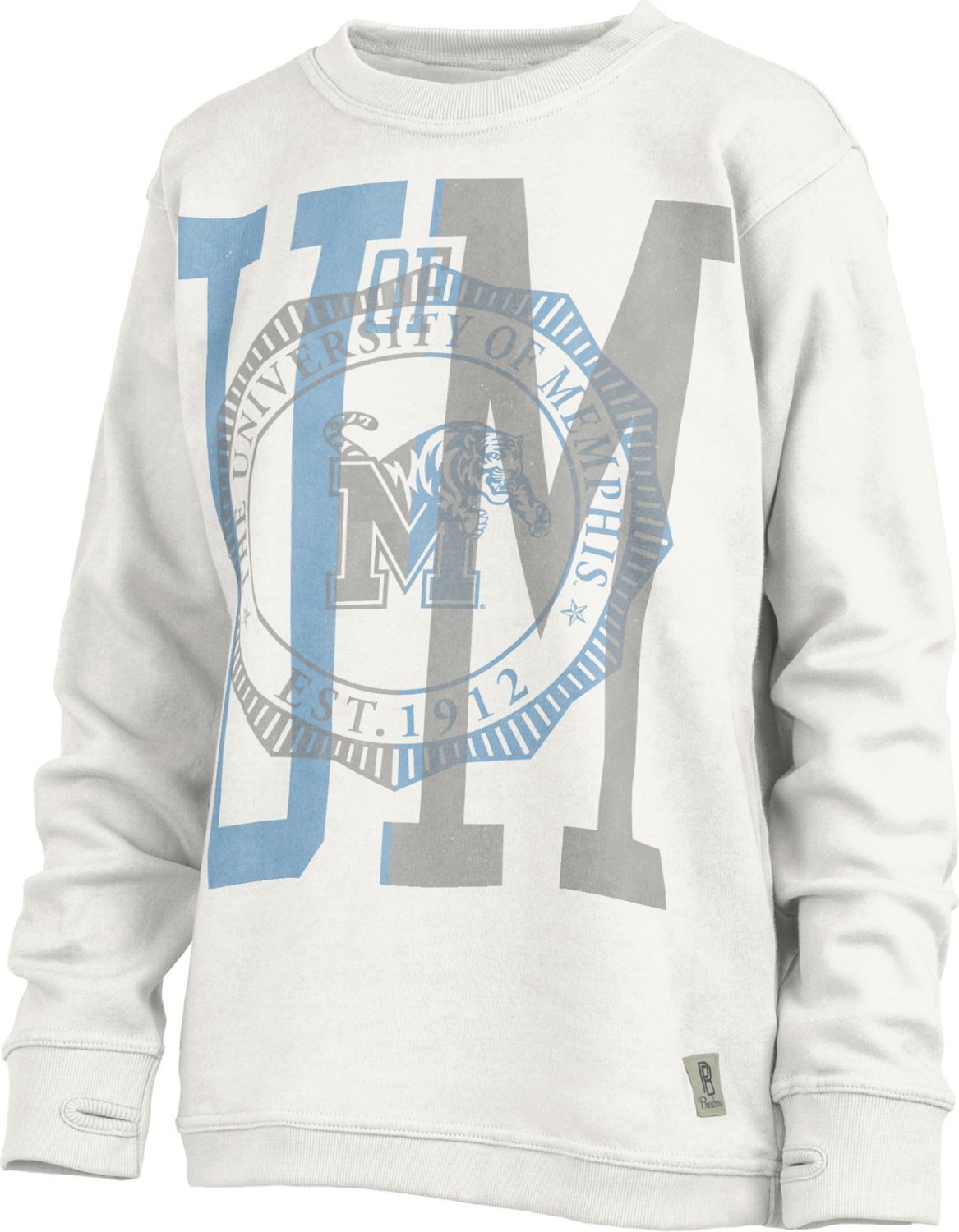 Three Square Women's University of Memphis Overprint Block Shoreline Long-Sleeve Fleece