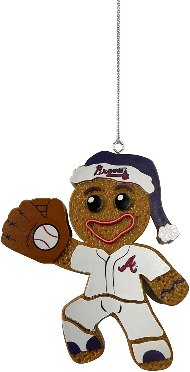 FOCO Atlanta Braves Gingerbread Man In Uniform Ornament