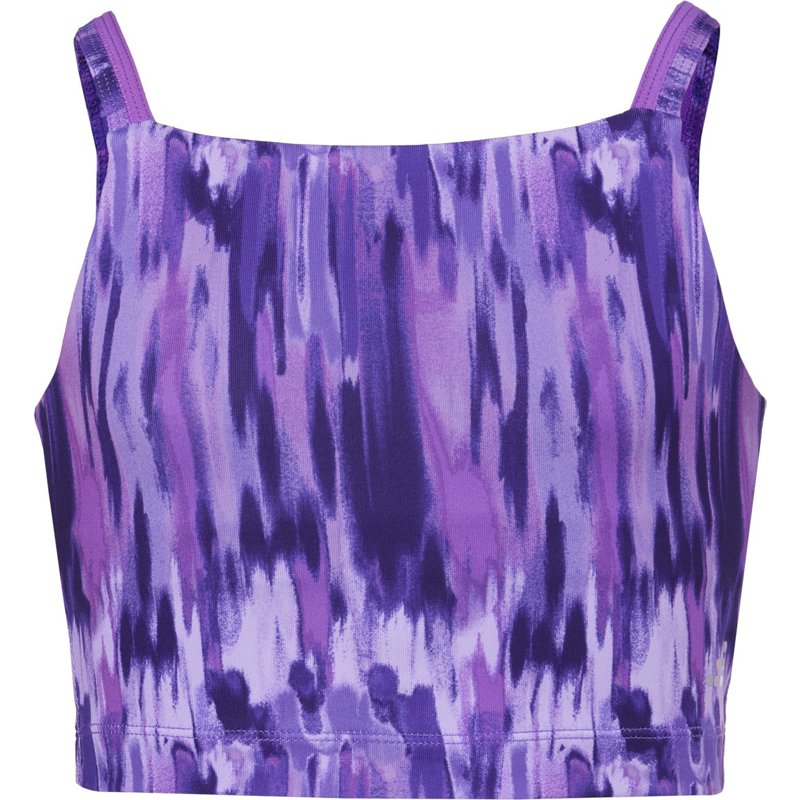 BCG Girls' Strappy Longline Printed Bra Purple, Medium - Girl's Bodywear at Academy Sports
