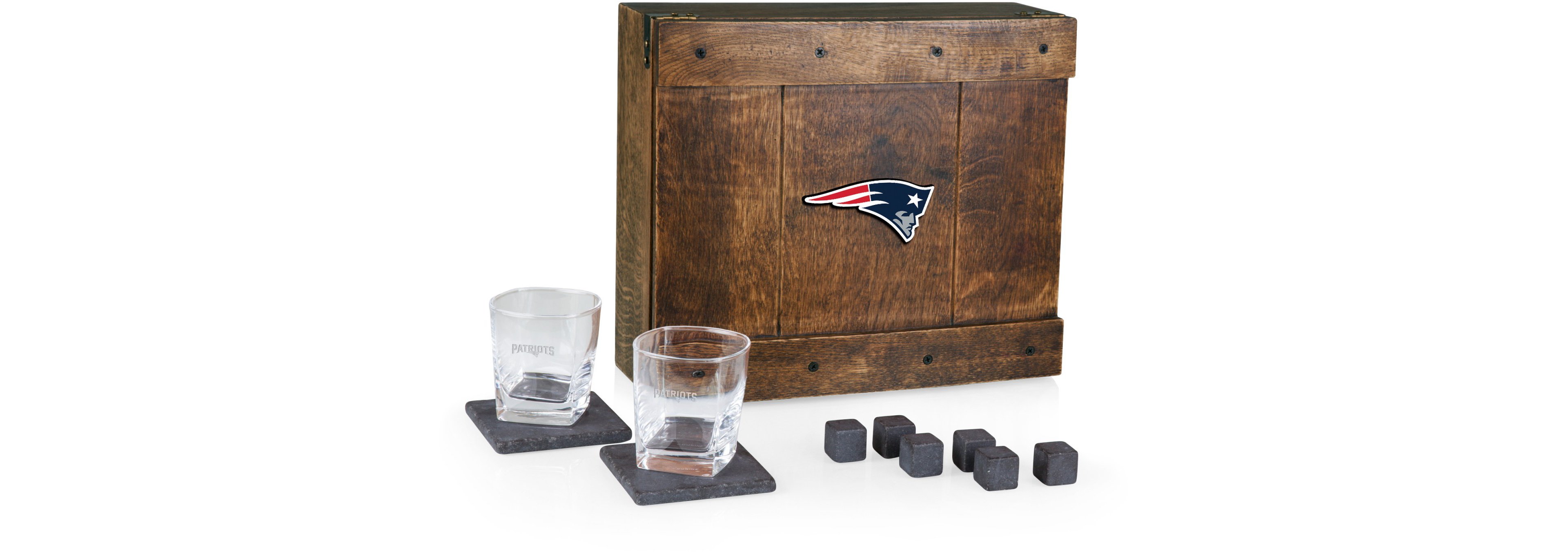 Picnic Time New England Patriots Whiskey Box Gift Set