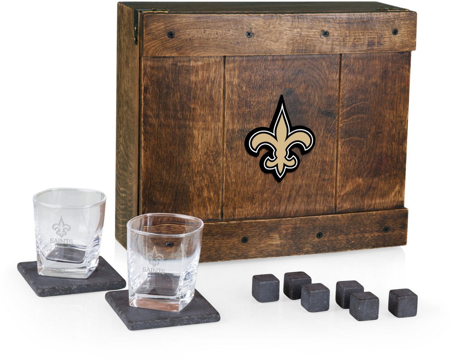 Picnic New Orleans Saints Whiskey Box Gift Set