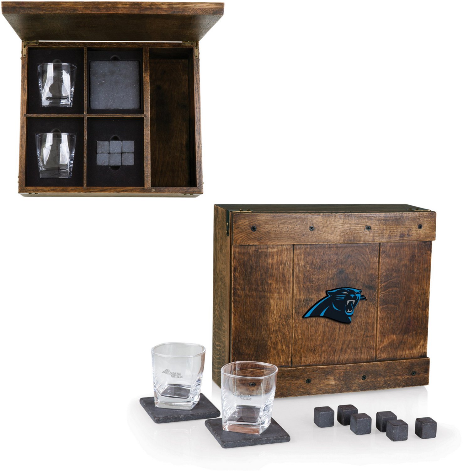 Picnic Time Carolina Panthers Whiskey Box Gift Set - view number 2