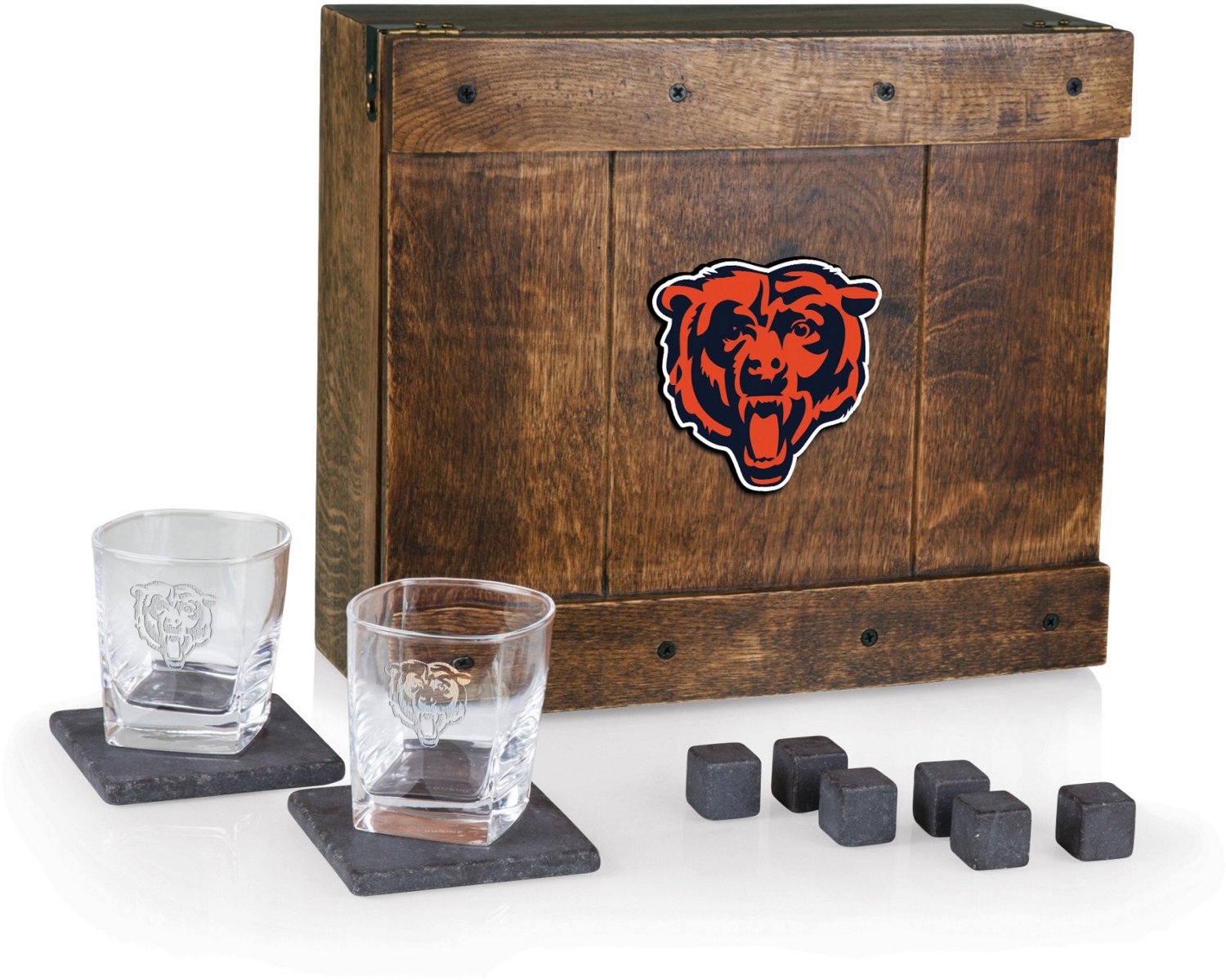 Picnic Time Chicago Bears Whiskey Box Gift Set