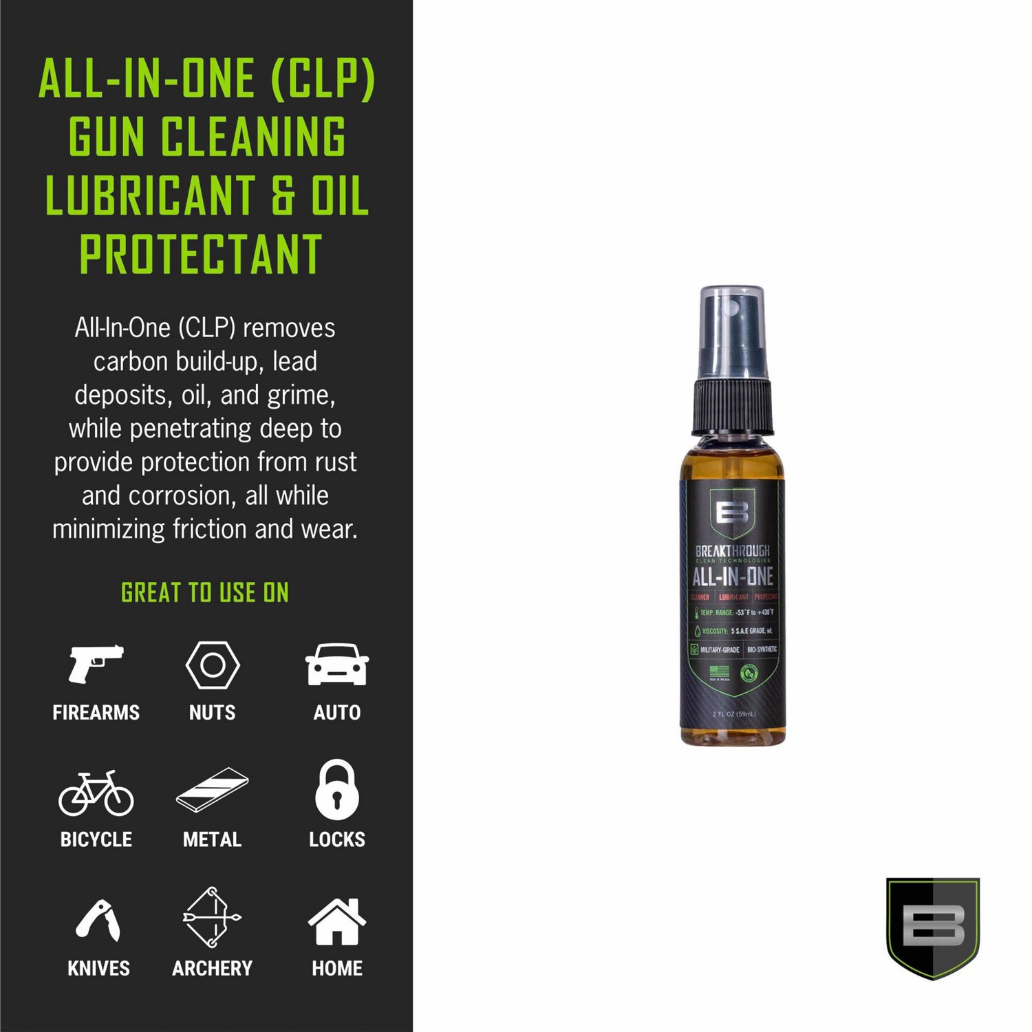 Breakthrough Battle Born Bio-Synthetic All In 1 Cleaner Lubricant Protectant Pump Spray Bottle 2oz - view number 3