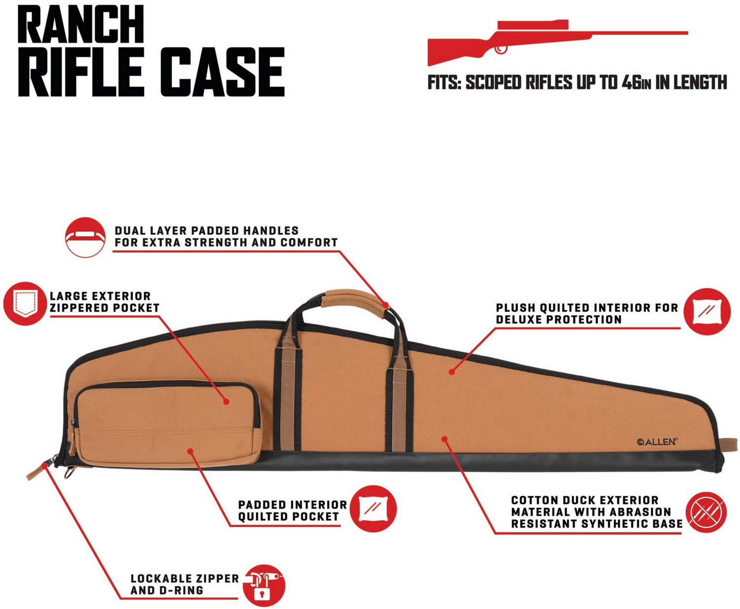 Allen Company Ranch Series Cotton Canvas 46in Rifle Case - view number 3