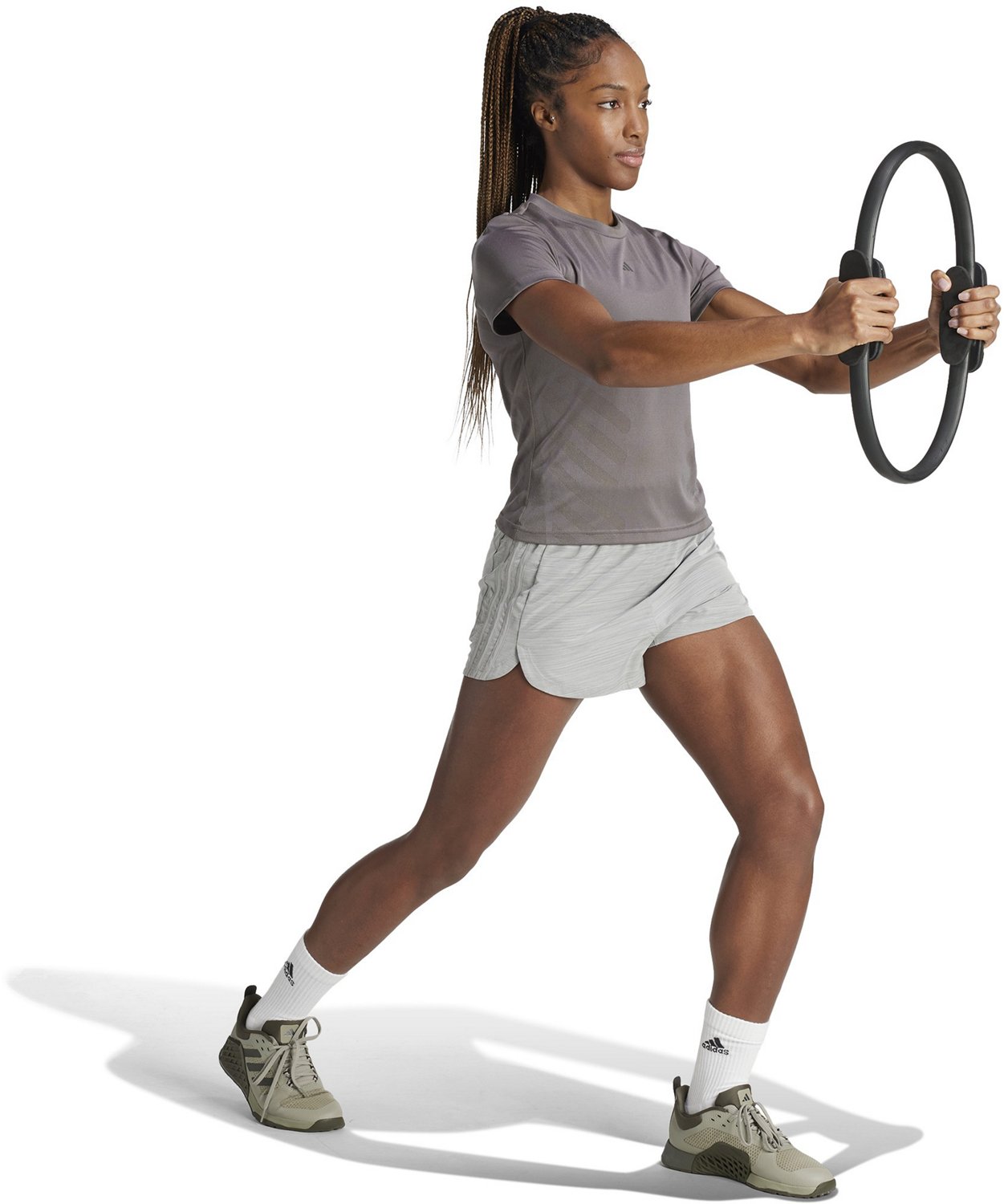 adidas Women's Pacer 3-Stripes Woven High Training Shorts 3 in - view number 4