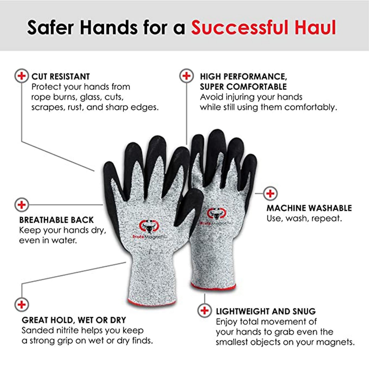 Brute Magnetics Cut Resistant Magnet Fishing Gloves - view number 3